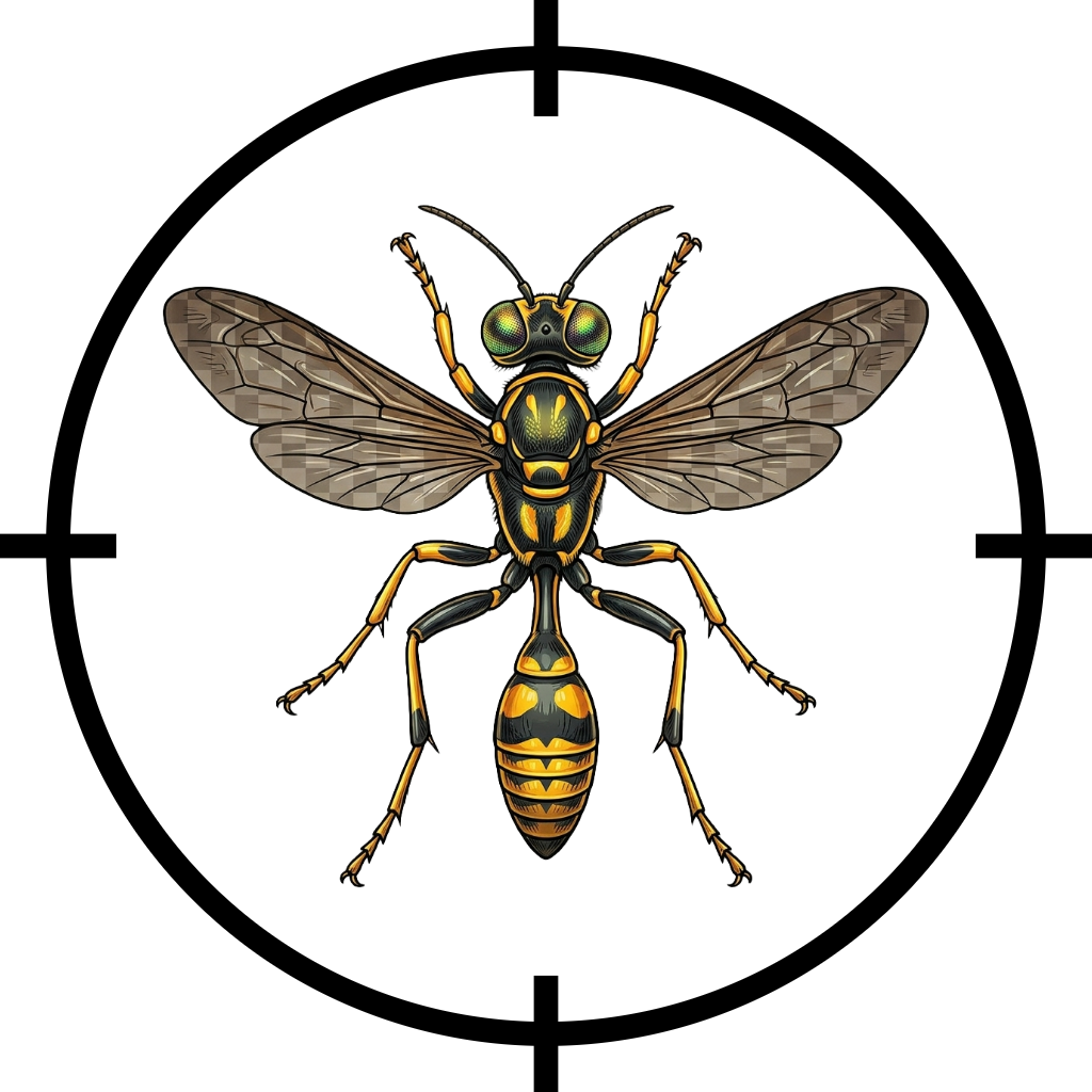 Wasp pest identification illustration used by Pest Vantage for professional pest management.