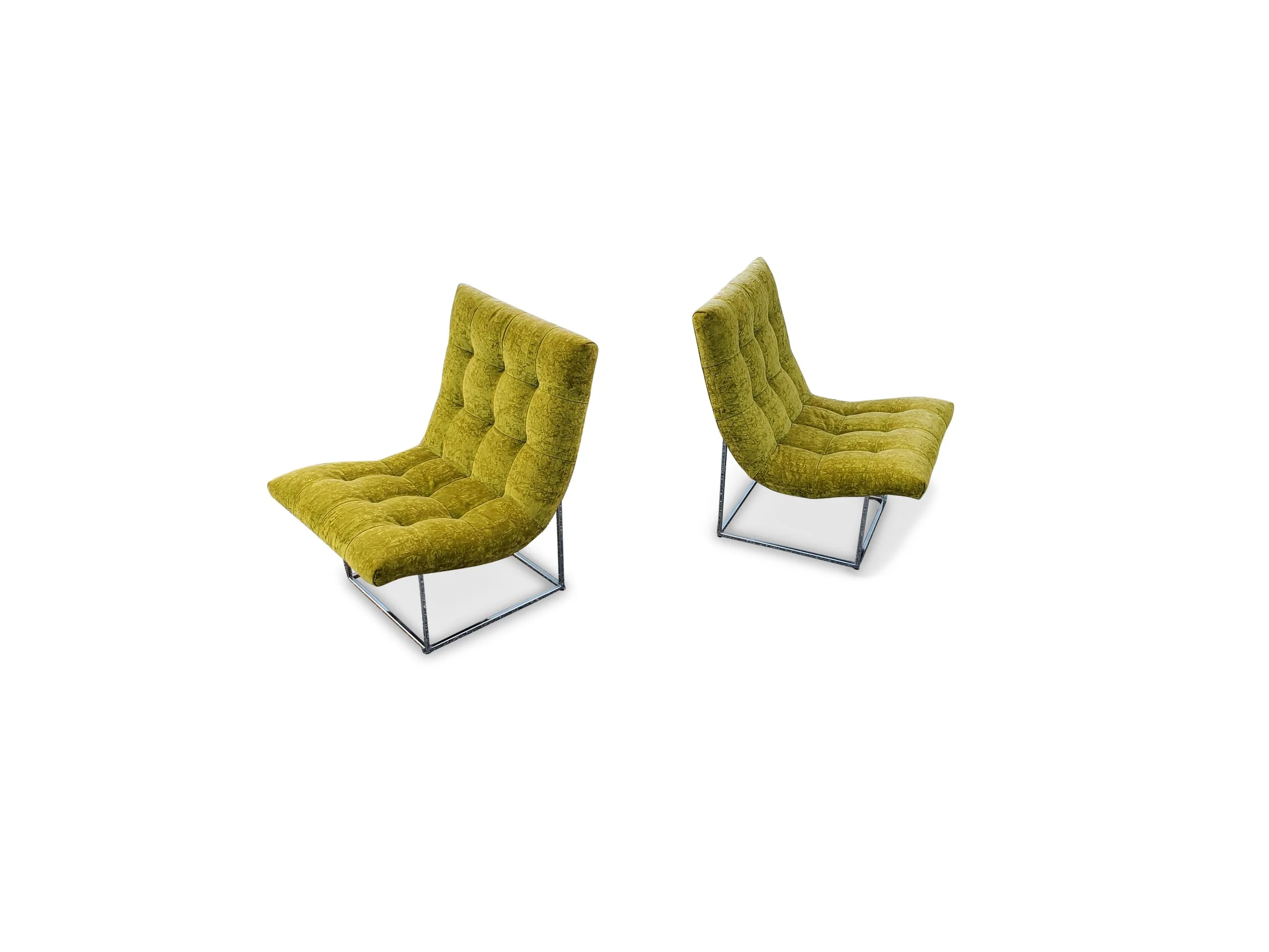 Pair of Milo Baughman for Thayer Coggin Scoop Lounge Chairs 