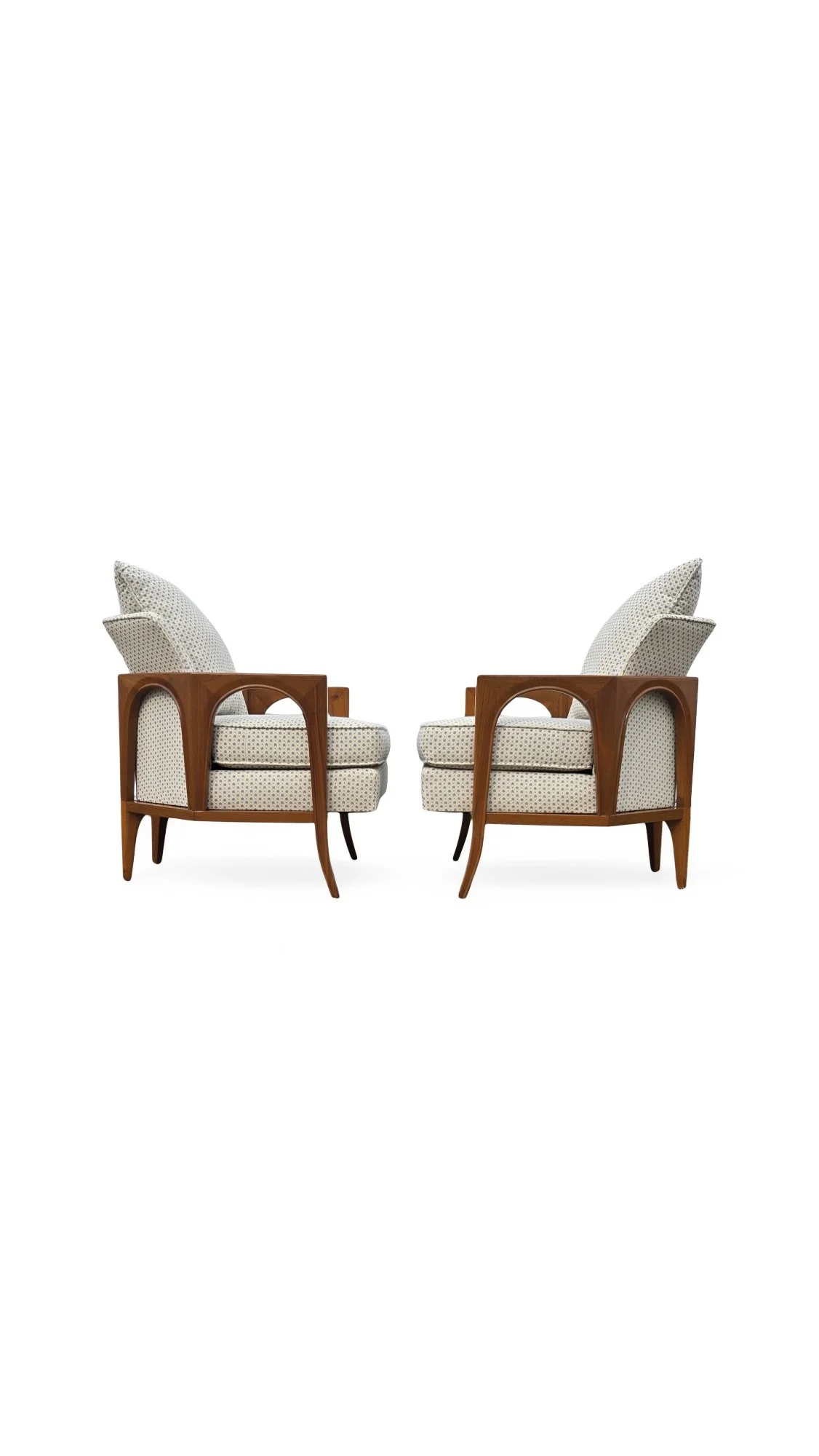 Pair of Oversized Billy Haines Style Sculpted Lounge Chairs
