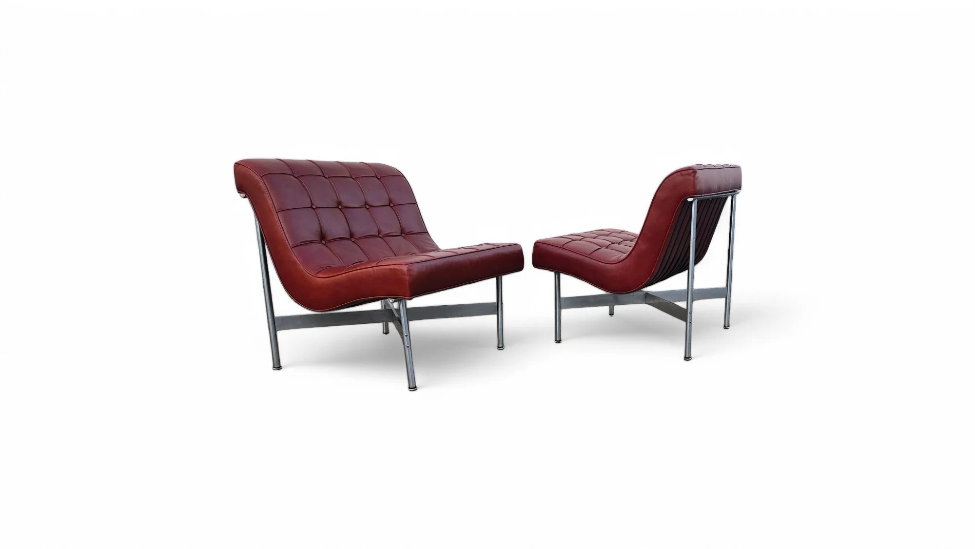 Pair of Laverne Leather Lounge Chairs
