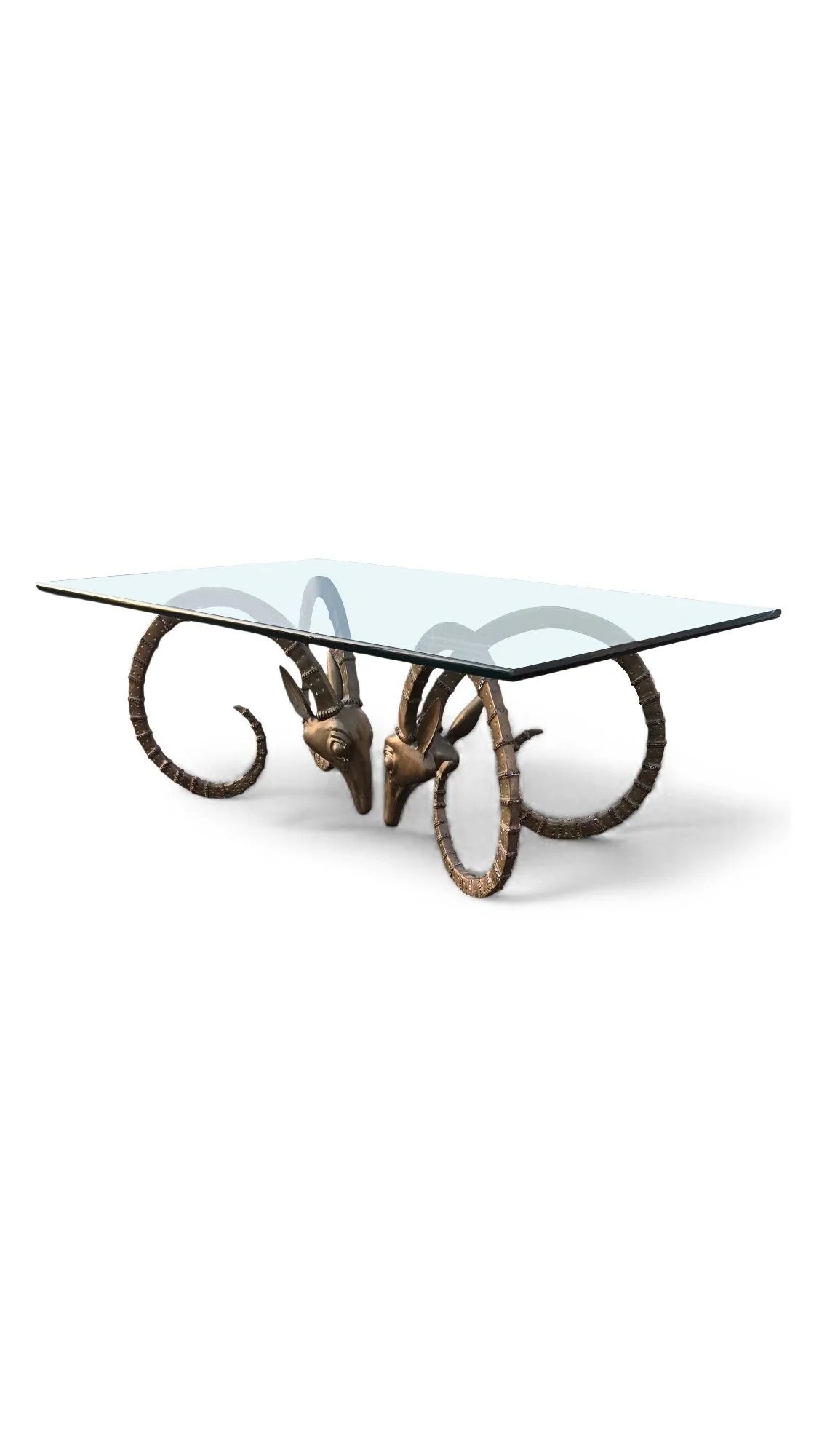 Bronze Rams Head Ibex Dining Table 
