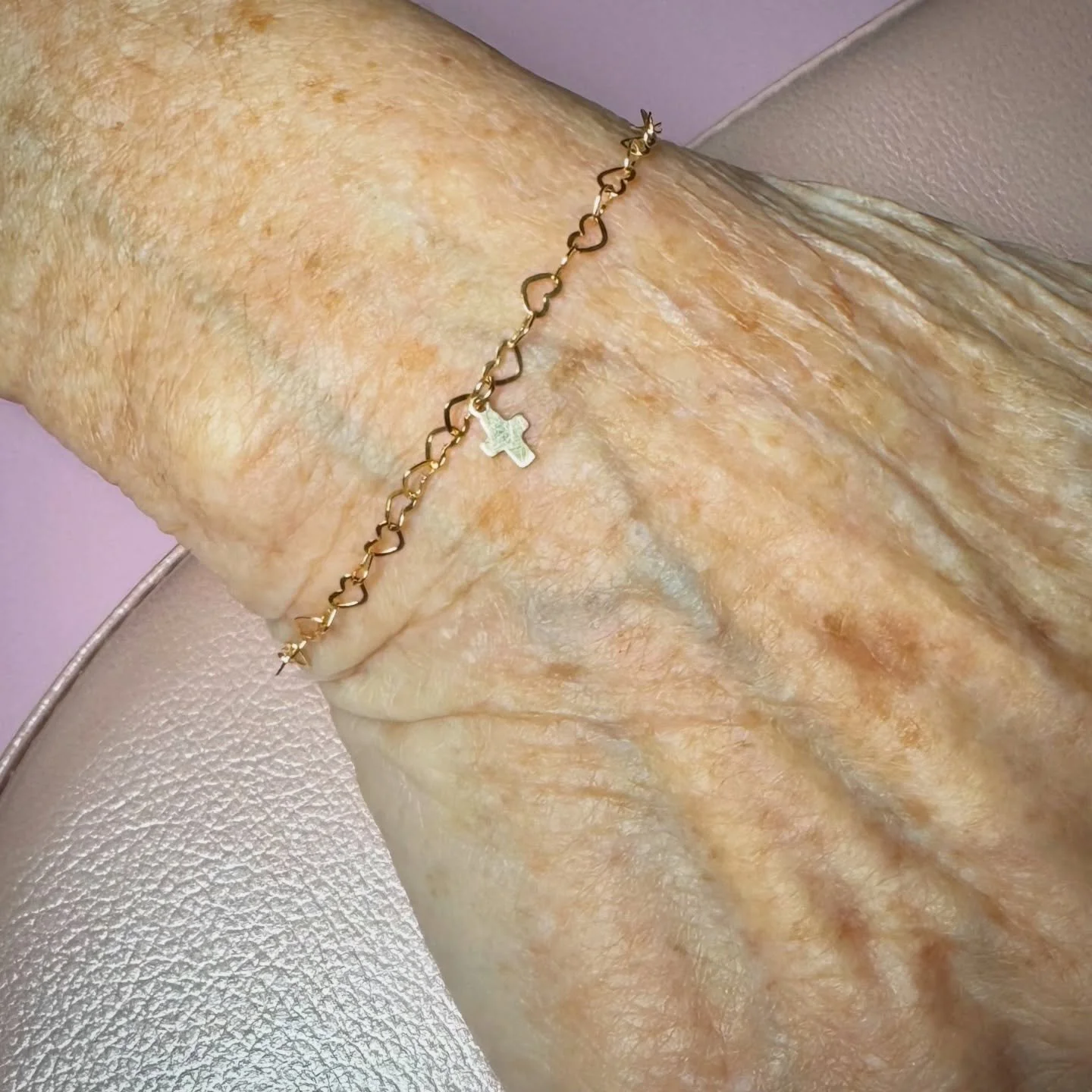 This combo I did on my mom turned out so good. 💕
The Ella chain with a tiny cross charm is such a classic pairing &mdash; delicate, timeless, and perfect for everyday wear.

Ella might officially be a favorite. ✨
Custom combos available at appointme