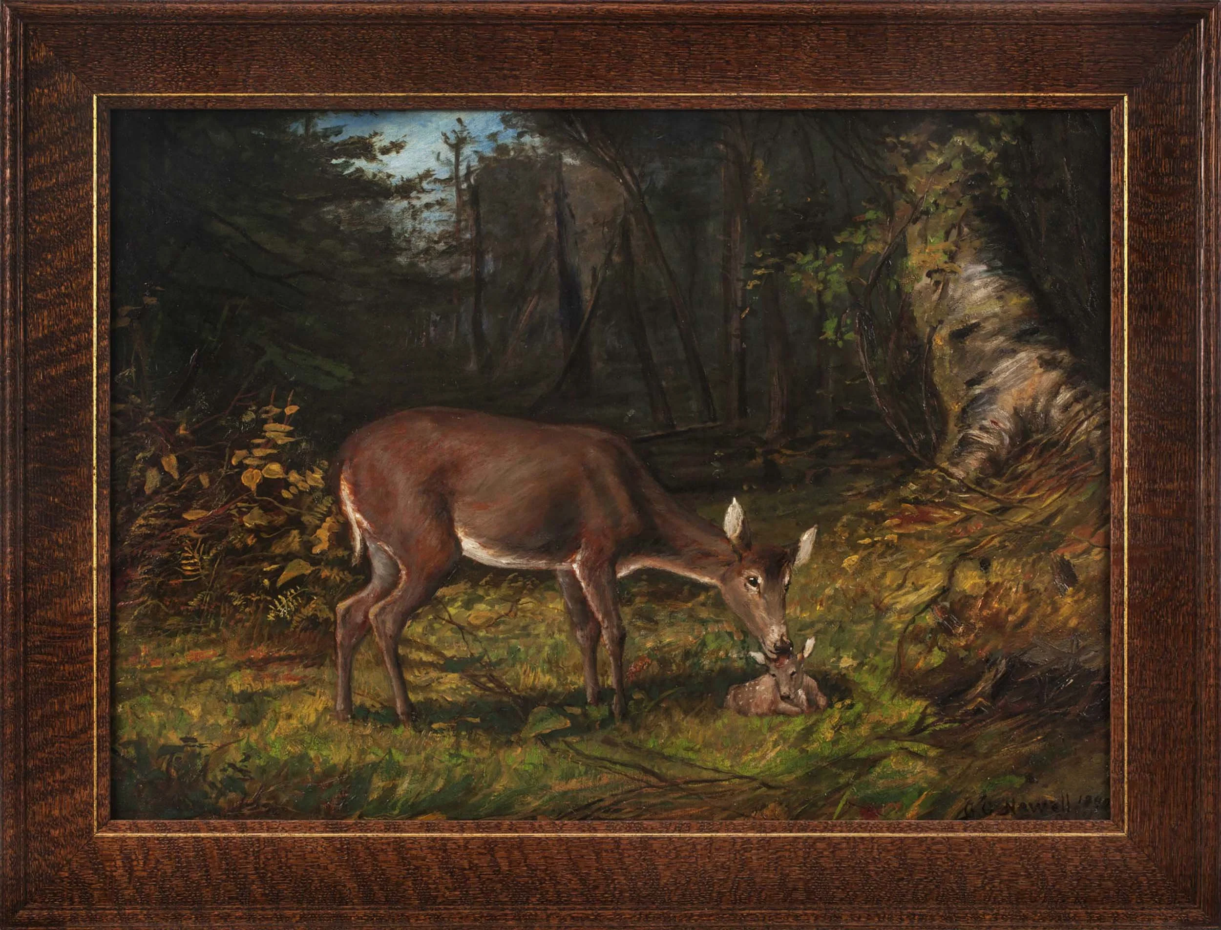 Newell-George-Glenn-Deer-in-a-Woodland-Landscape-Framed.jpg