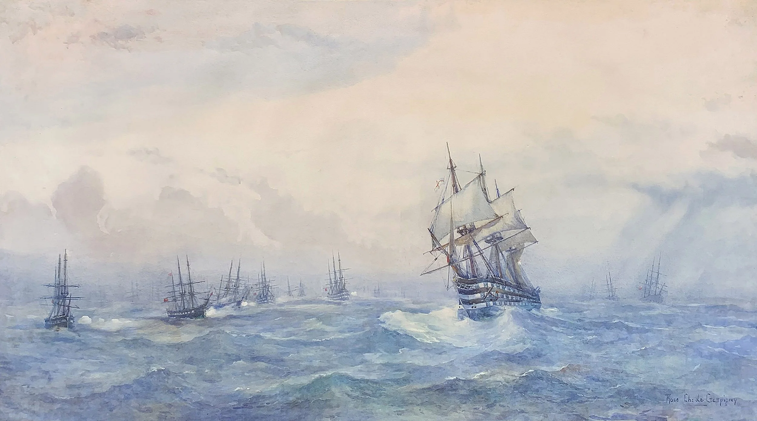 de-Crespigny-Rose-Champion-HMS-Victory-Entering-The-Downs-With-The-Body-Of-Lord-Nelson-Framed.jpg