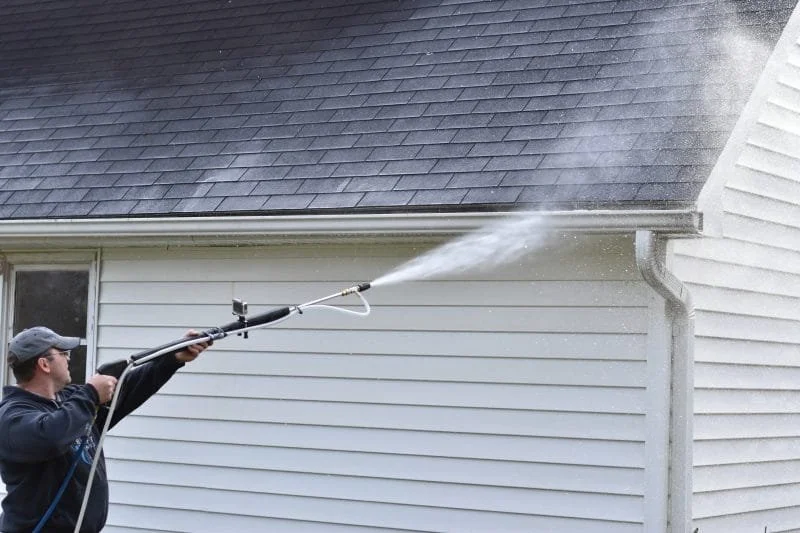Gutter pressure washing Boise, Idaho.