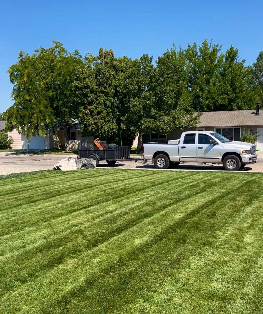 sparks exterior services lawn care truck.