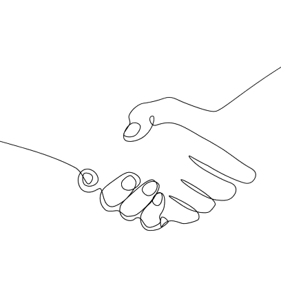 Geometric drawing of an outline square with sections divided by vertical, horizontal, and diagonal lines.