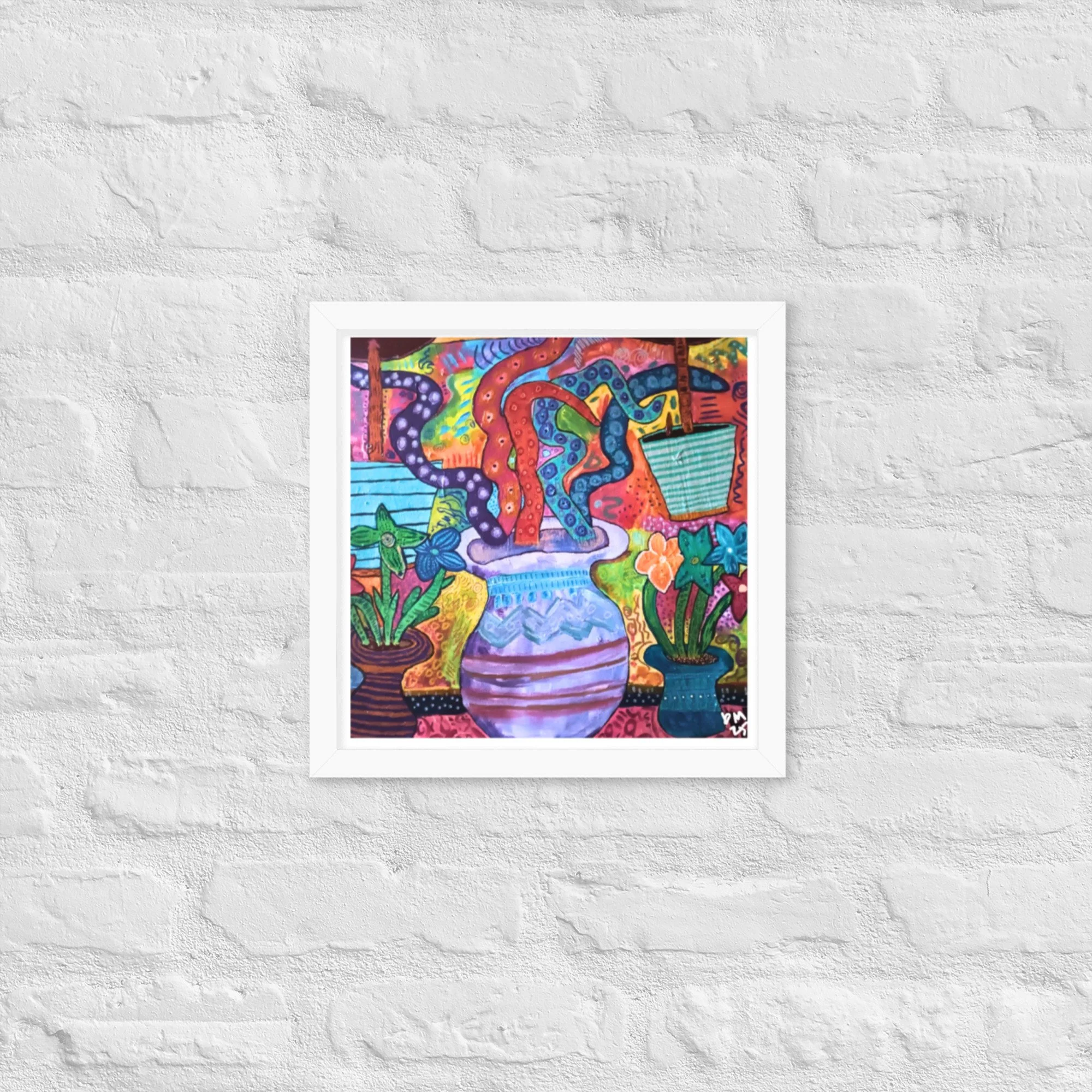 "Domestic Disturbance" (print in white frame)