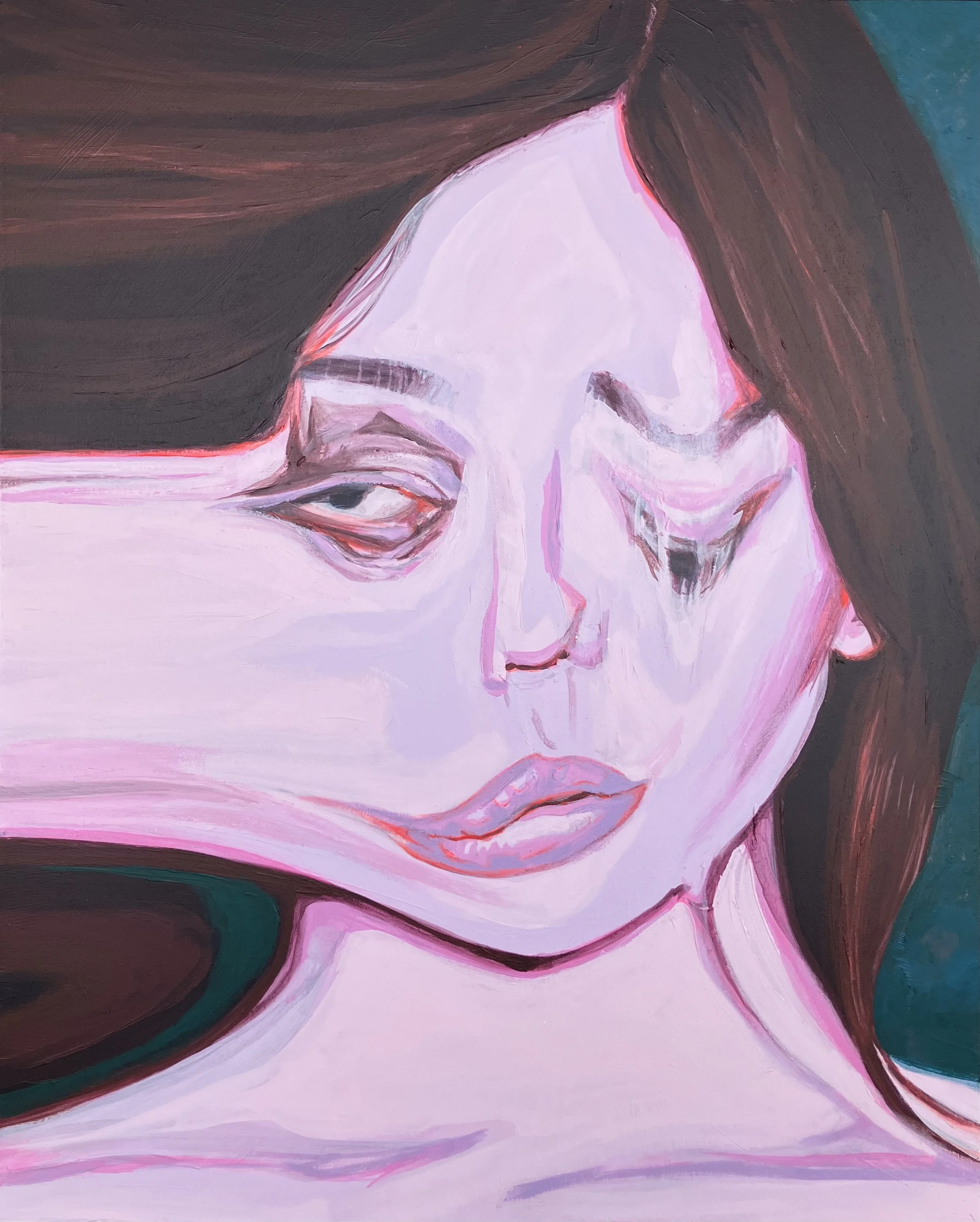 "beholder" 15"x20" acrylic on wood panel, $450