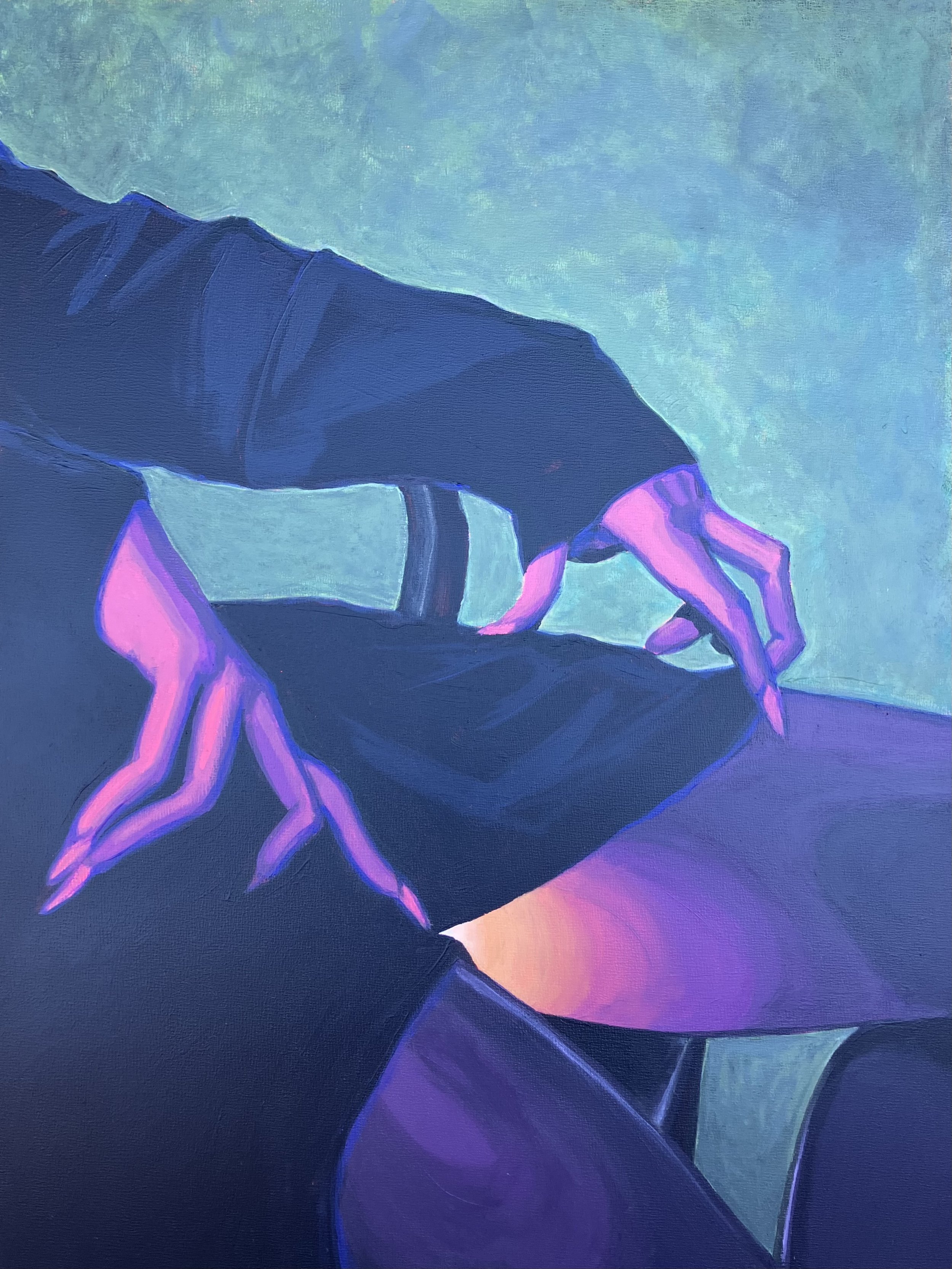 "saw the light" 18"x24" acrylic on wood panel, $700