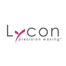 Lycon Precision Waxing logo with pink and gray text.