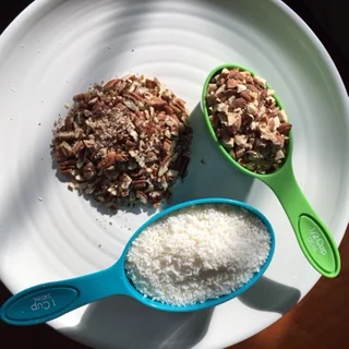 Ingredients for Crunchy Nut and Date Paleo Bars - Corner of Yum