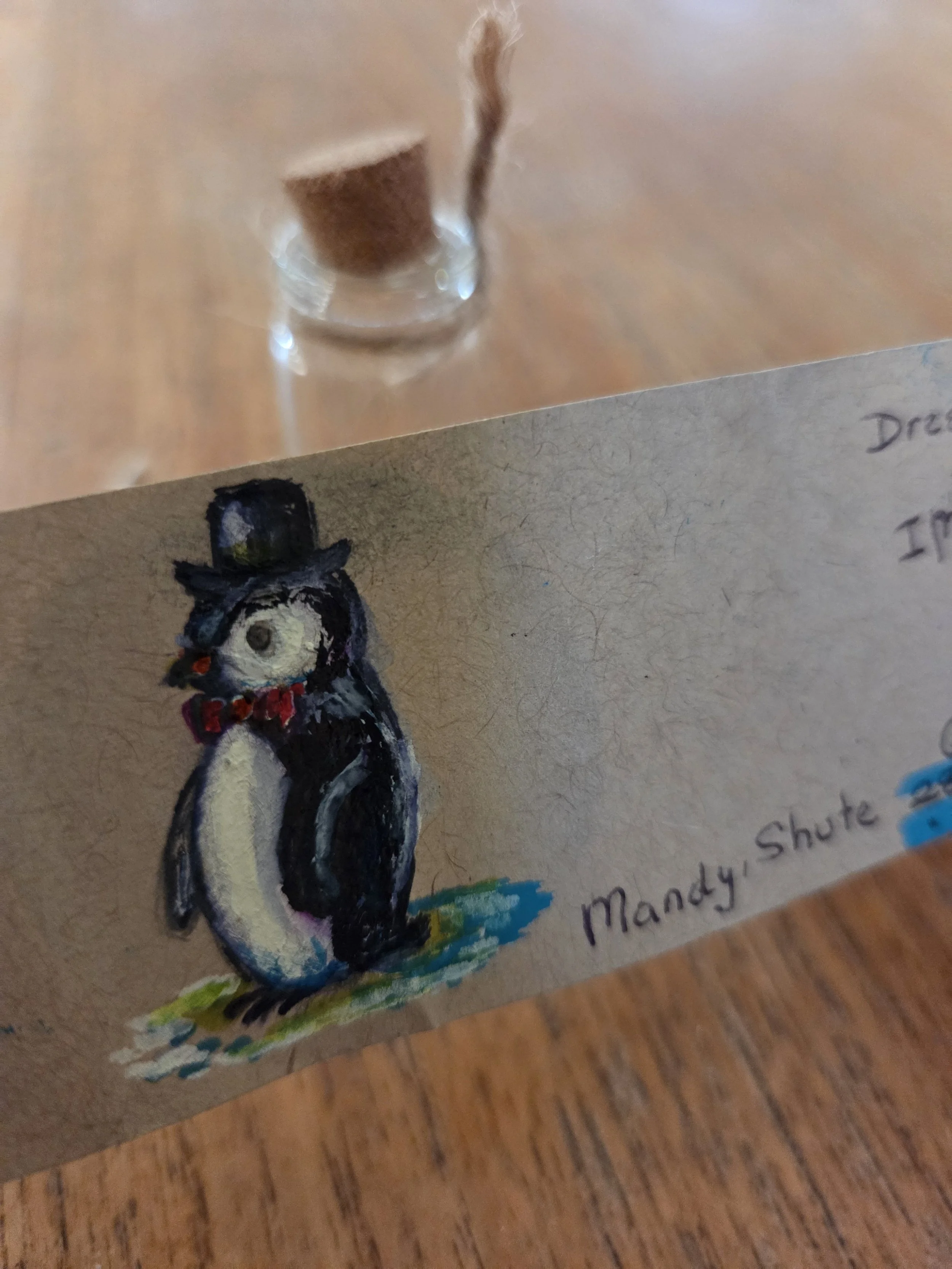  Scroll 87 by Mandy Shute  
Found by: Marianne 
Location: Flume Carpark 
Comments: Thank you. We love our fancy penguin! 
Experience rating: 5 stars.