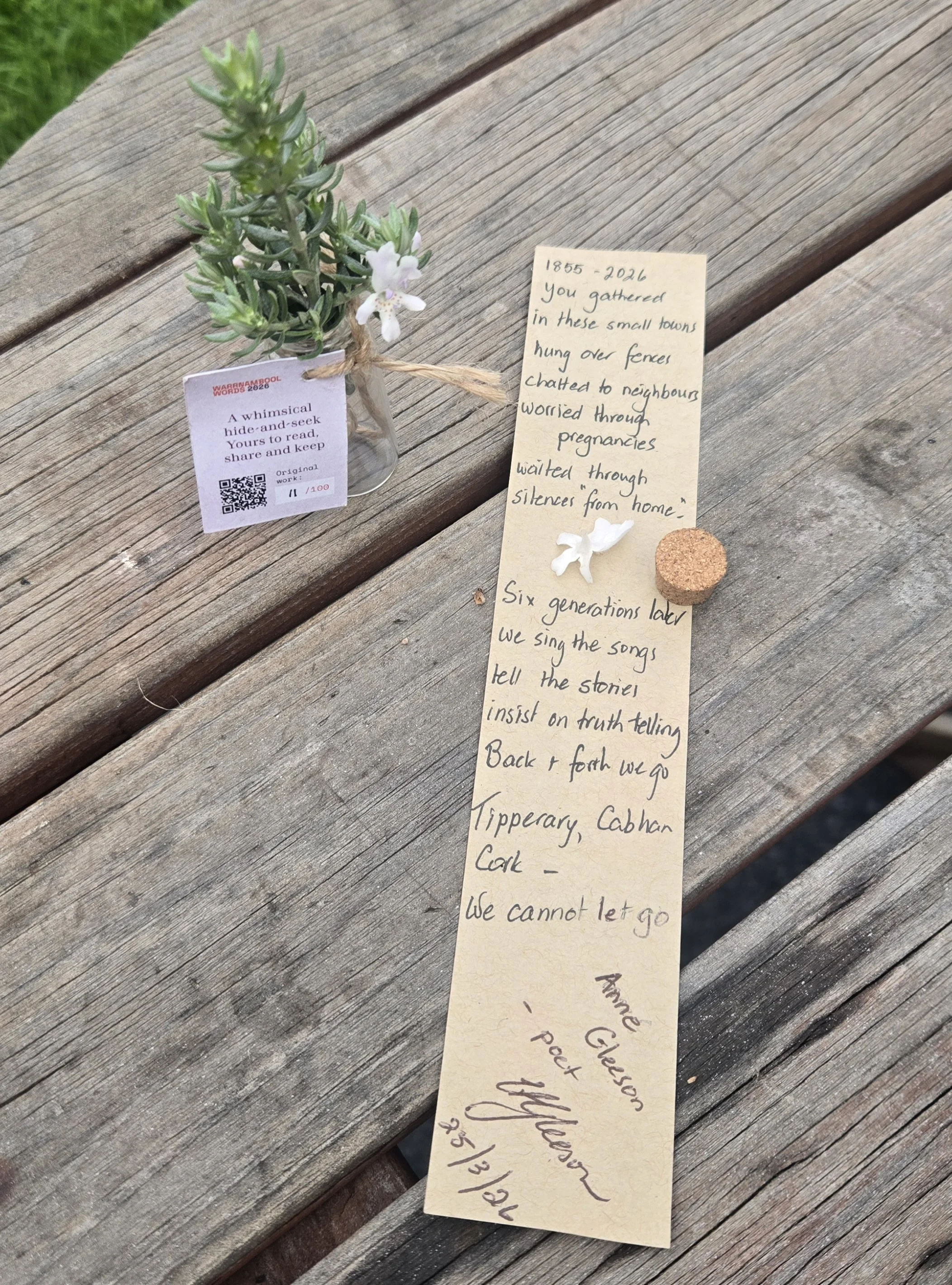  Scroll 11 by Anne Gleeson  
Found by: Virginie 
Location: WRAD mural 
Experience rating: 5 stars