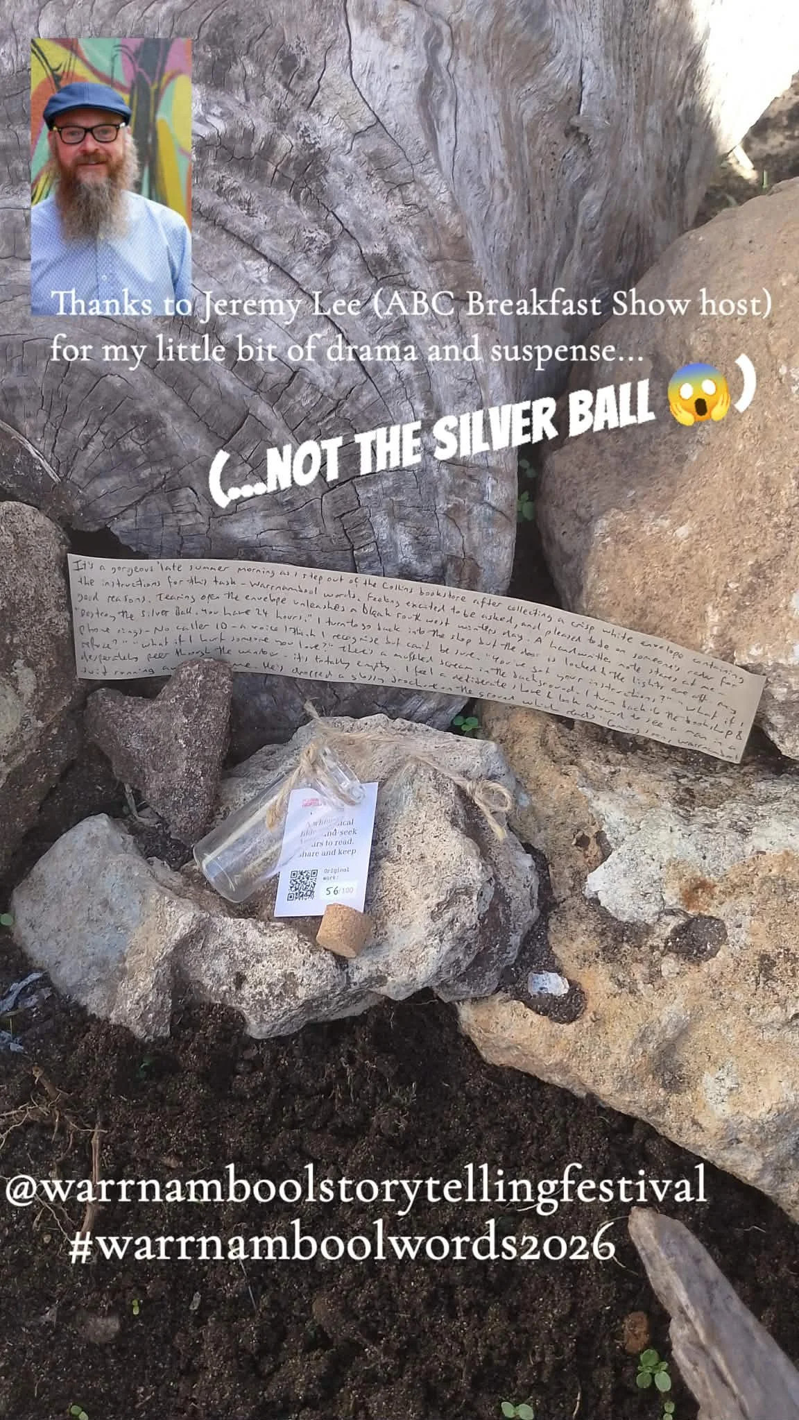  Scroll 56 by Jeremy Lee  
Found by: Kat 
Location: Collins Booksellers 
Comments: I love things like this and we definitely need to encourage people to read more. The arts are SO IMPORTANT to life and Warrnambool definitely punches above its weight 