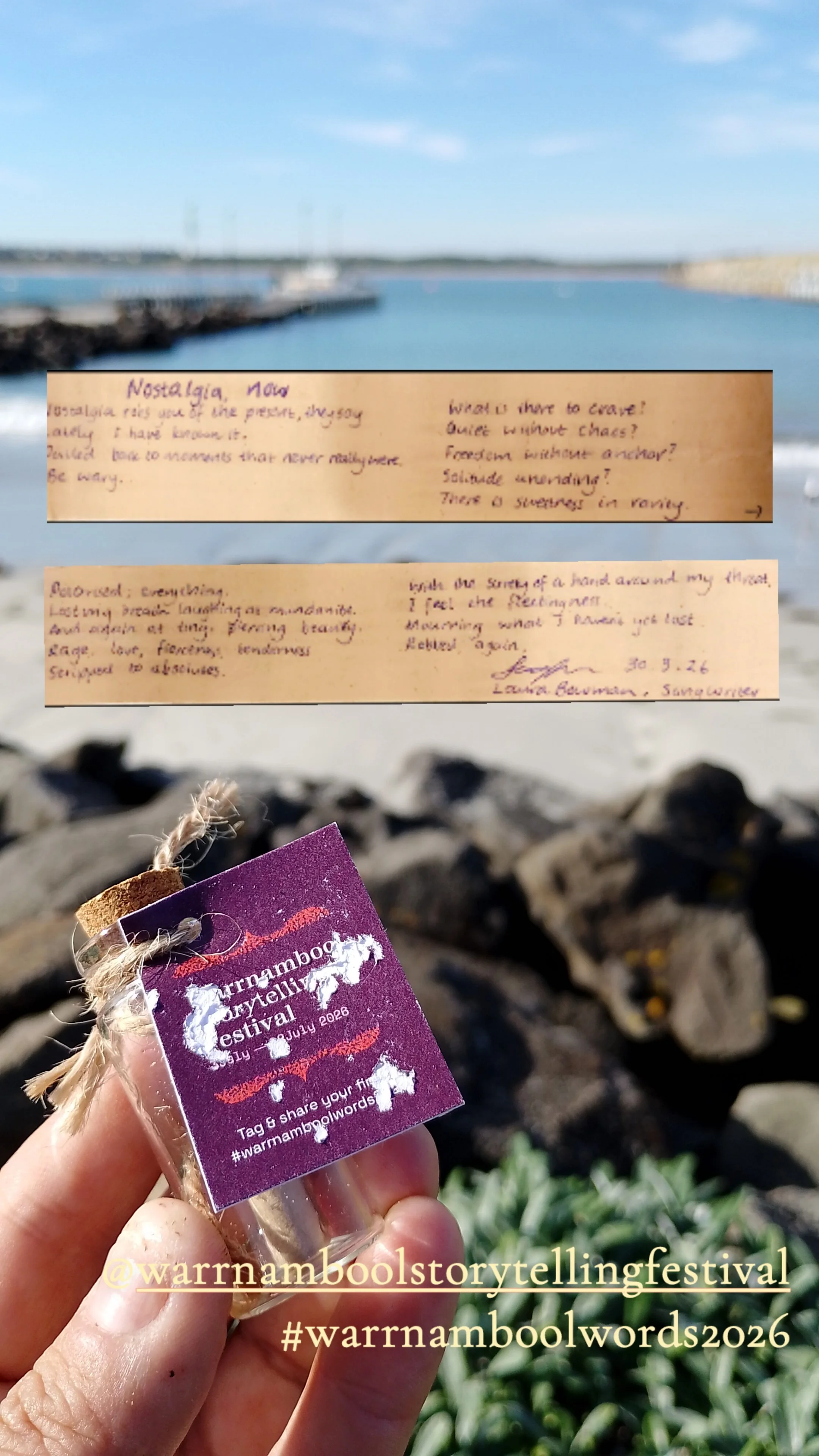  Scroll 49 by Laura Bowman  
Found by: Kat 
Location: Breakwater 
Comments: So surprised to find this one 
Experience rating: 5 stars