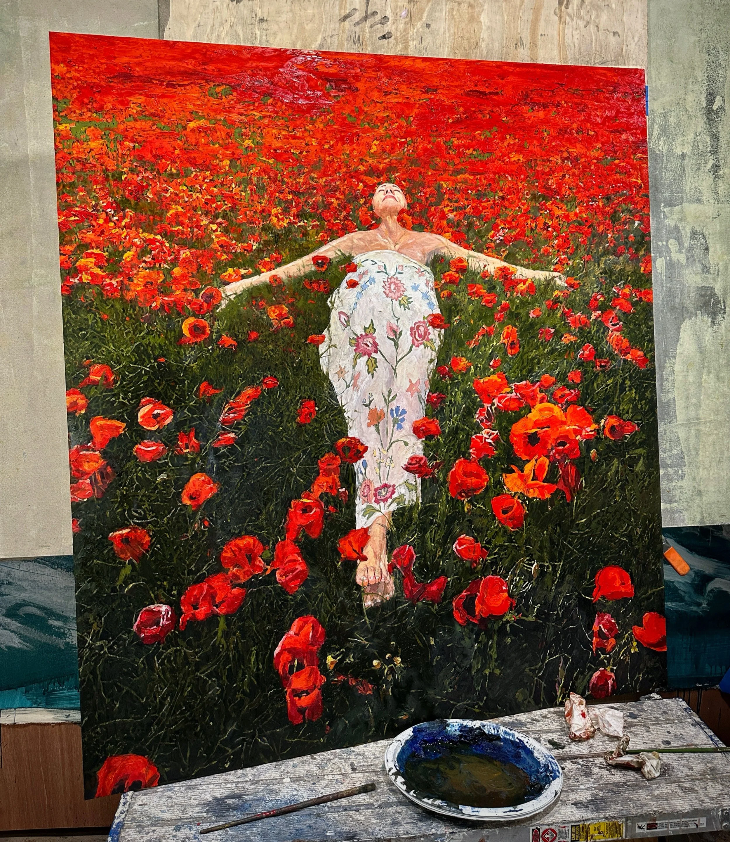 Asia At Peace Oil On Canvas On Wood 55inx44in