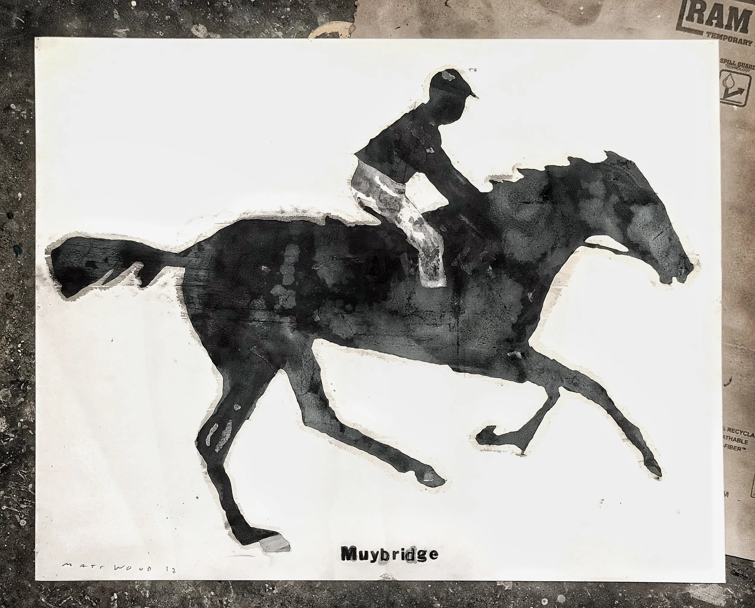 Muybridge 4 Charcoal On Museum Board 32inx40in