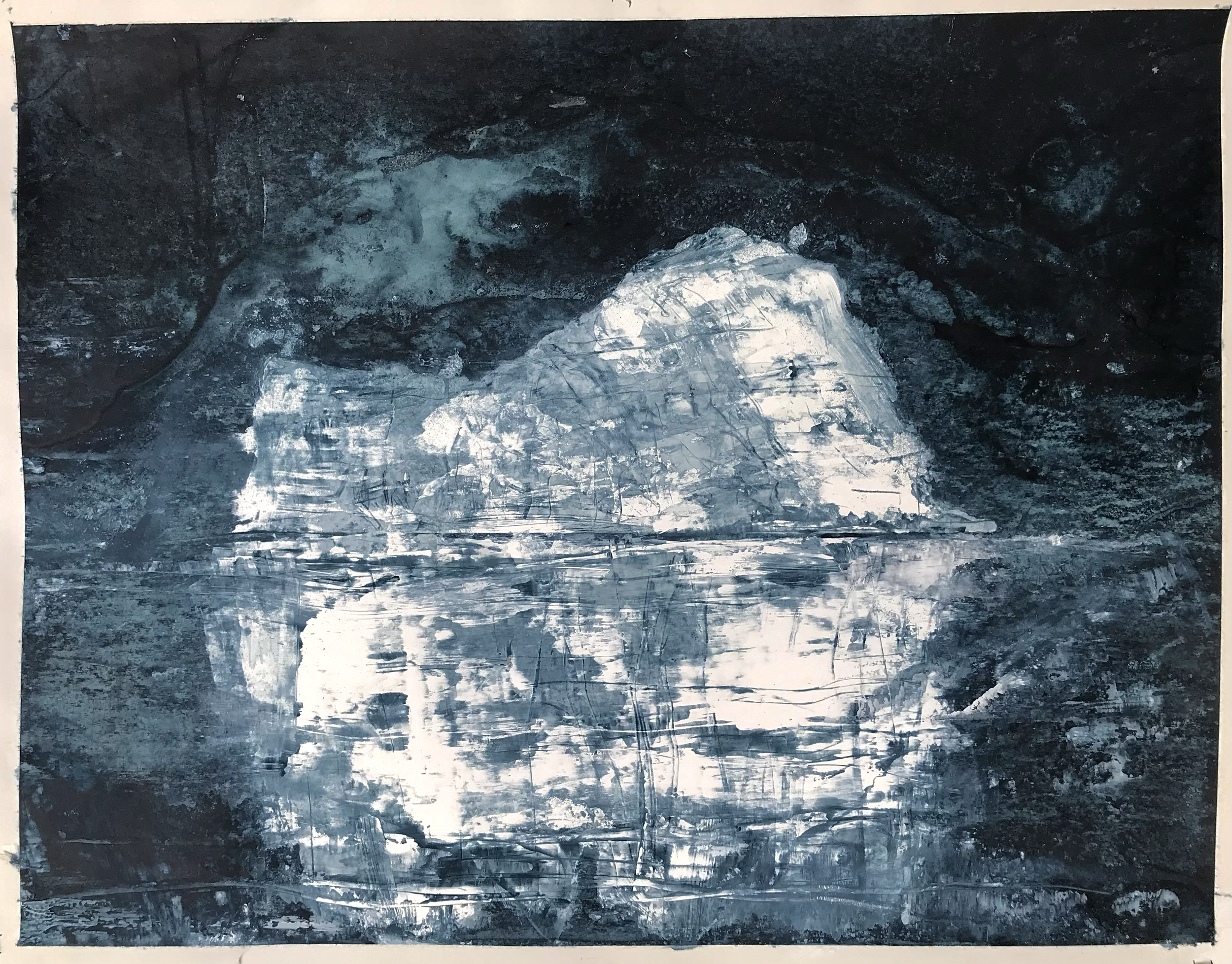 A Calm Night Acrylic Plaster 30inx40in Overall