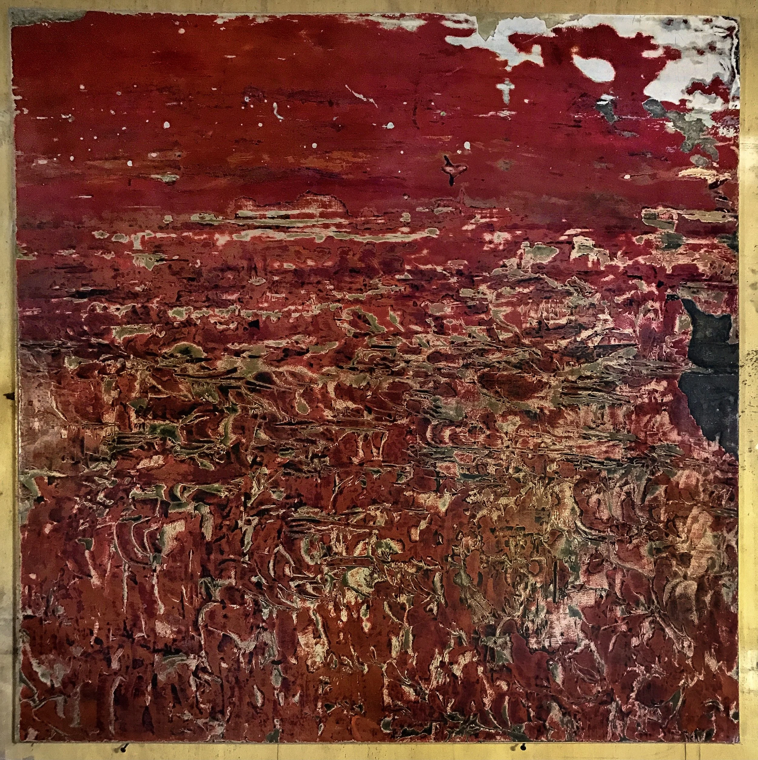 The Red Field Oil 48inx48in