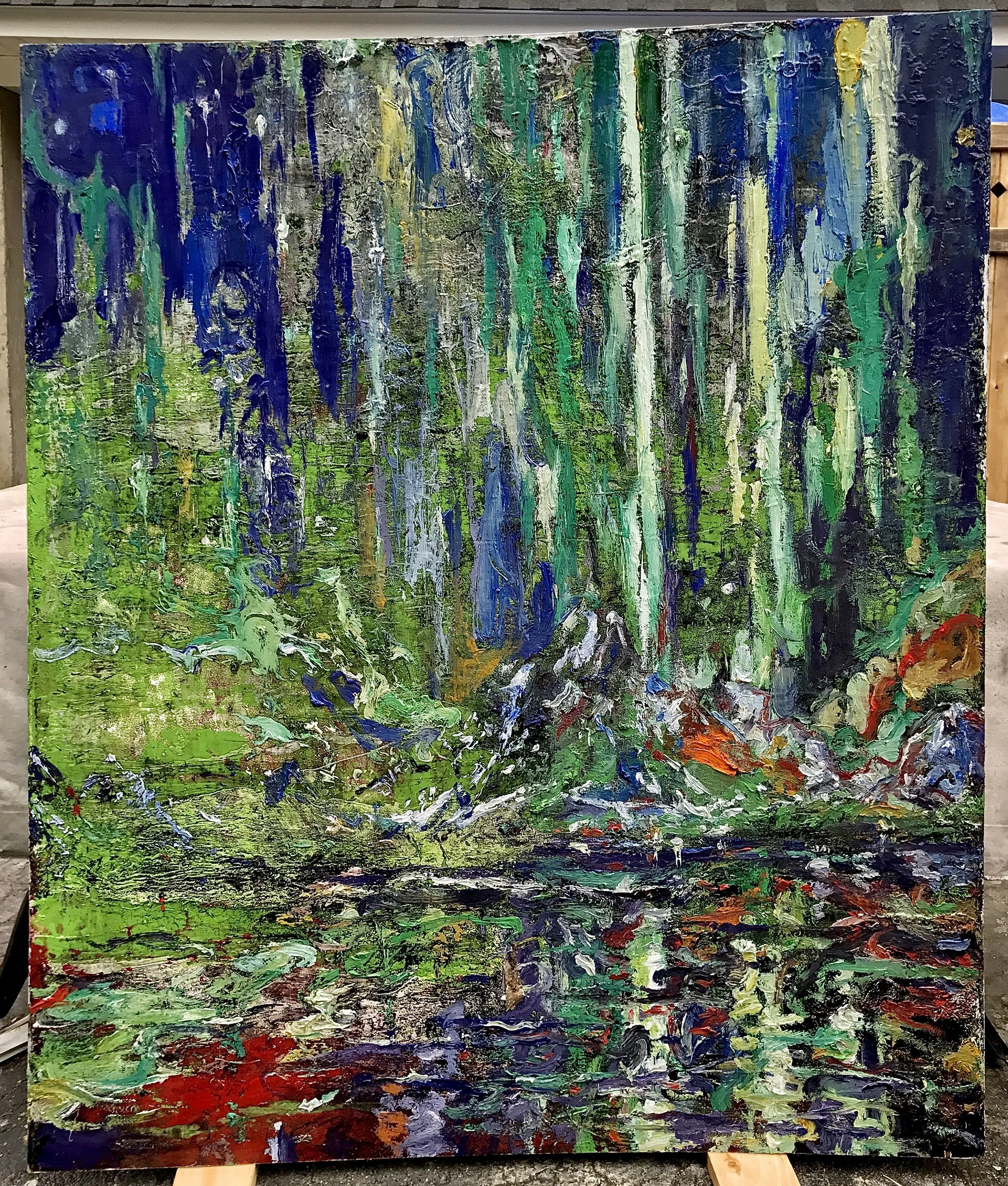 The Northern Lights Oil On Wood 40inx50in