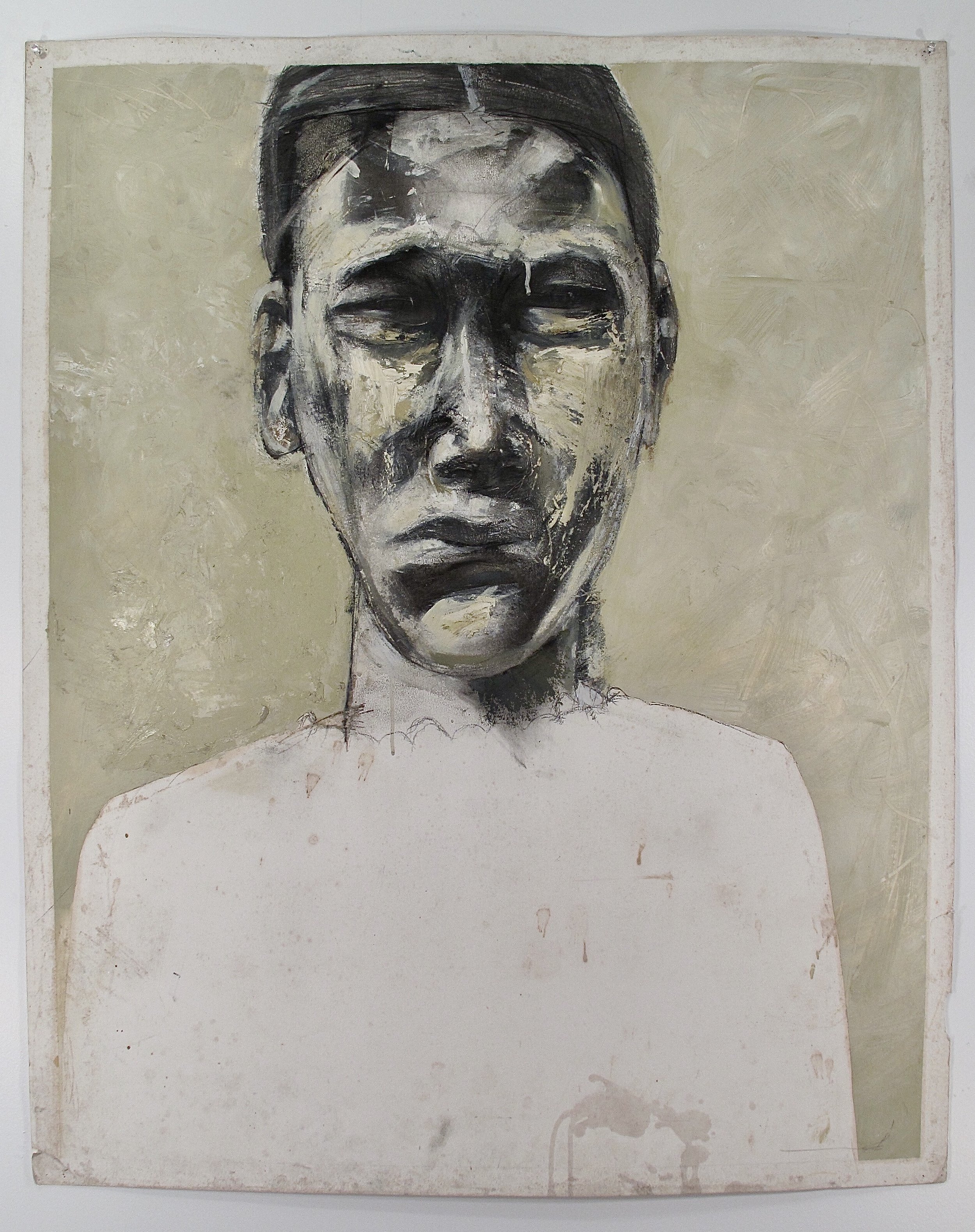 Injured Charcoal Oil On Museum Board  32"X40"