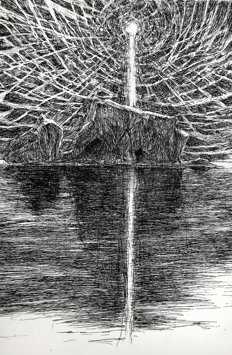 Alone Ink 20inx30in On Pape