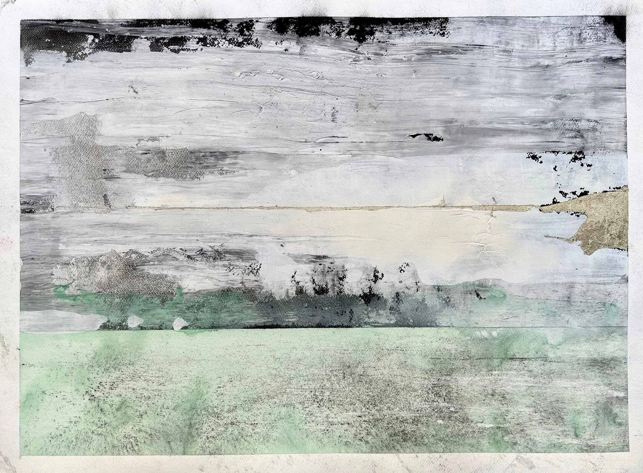 Lightspeed Acrylic Charcoal 12kt White Gold Leaf 20inx30in