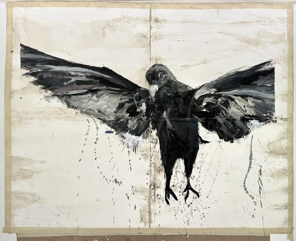 Krakow Rynek Charcoal Oil On Museum Board 64inx80in