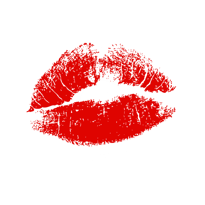 Red lipstick kiss mark on white background