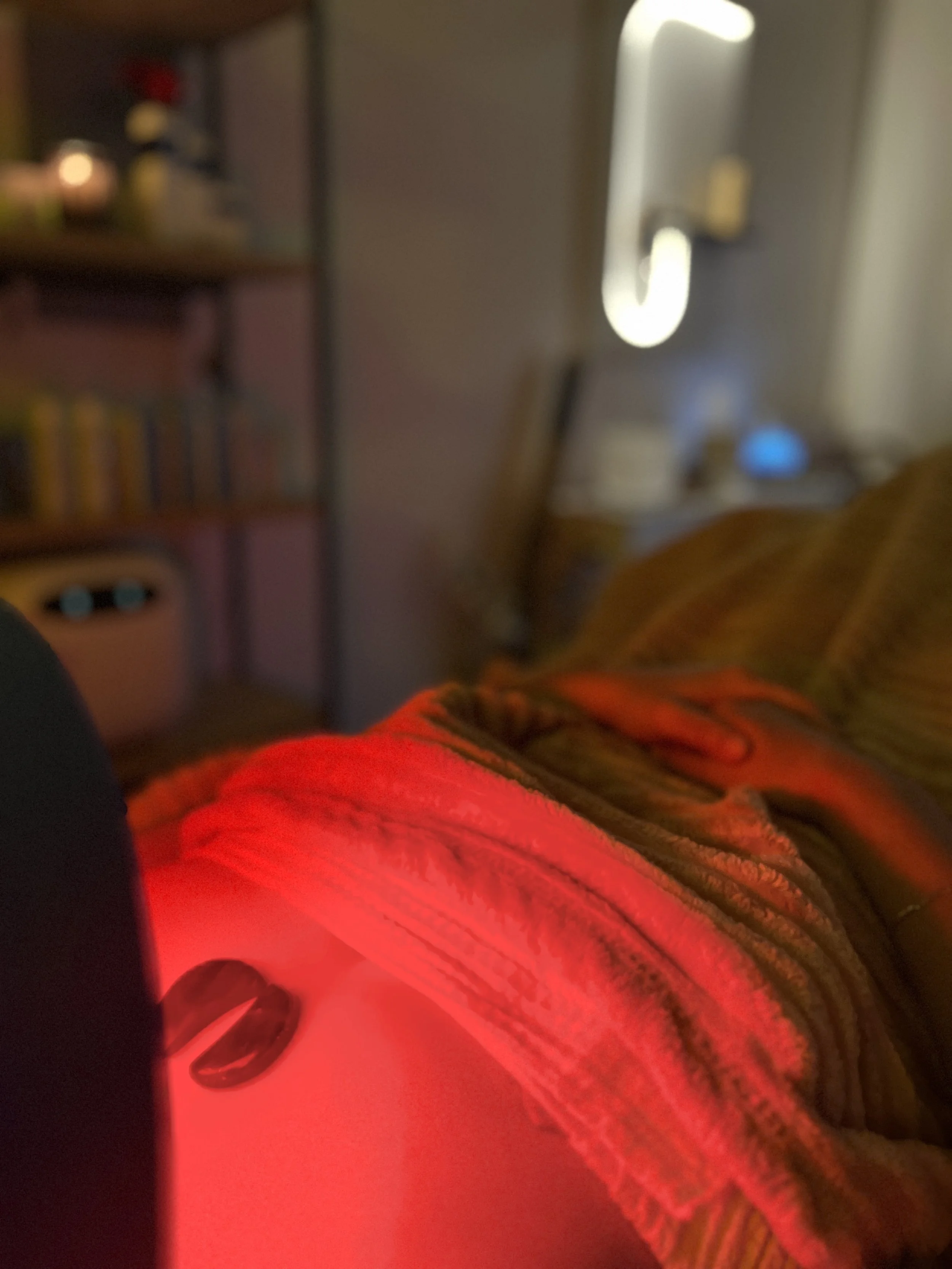 spa facial with a red light therapy session