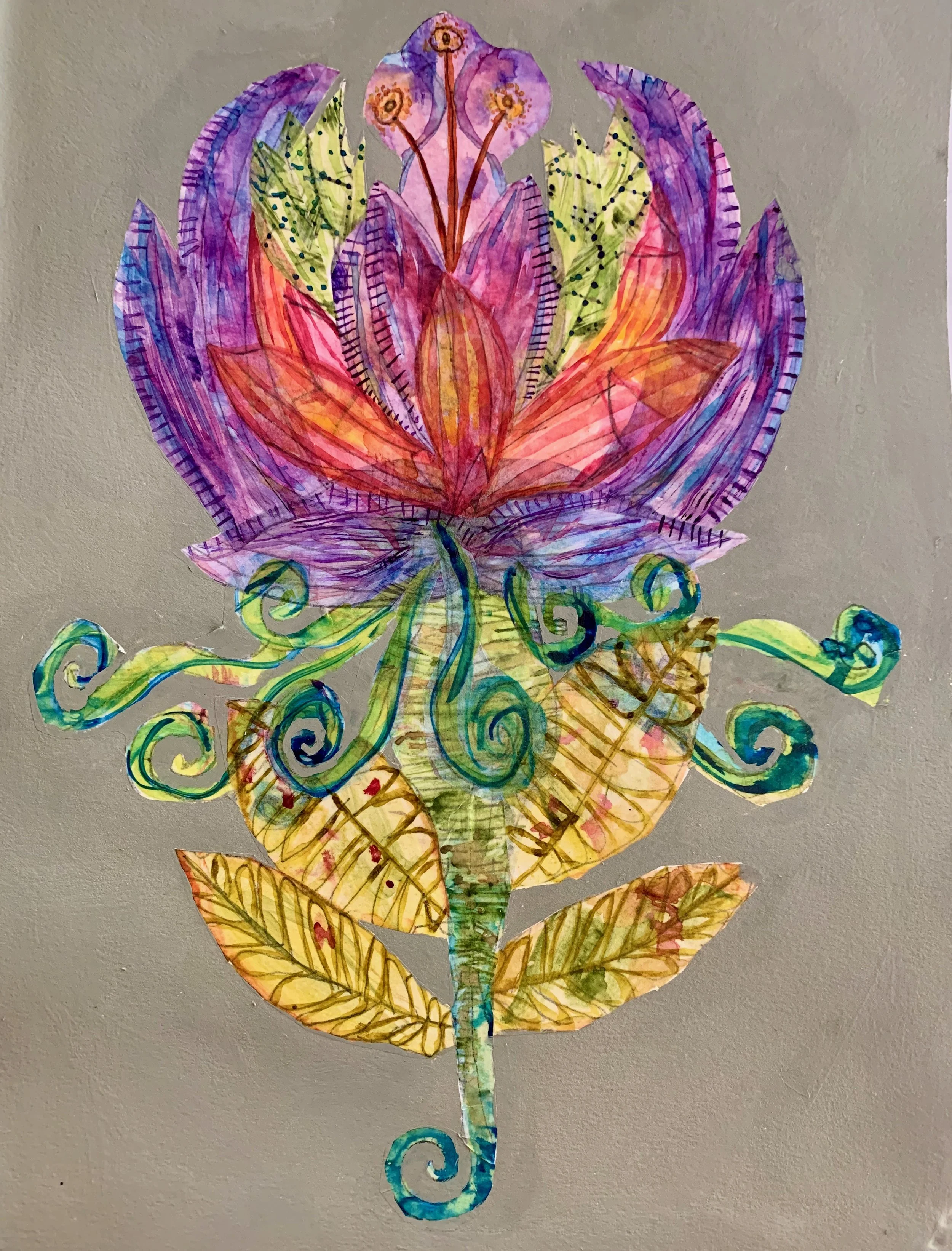 Collage, Imagined Flower