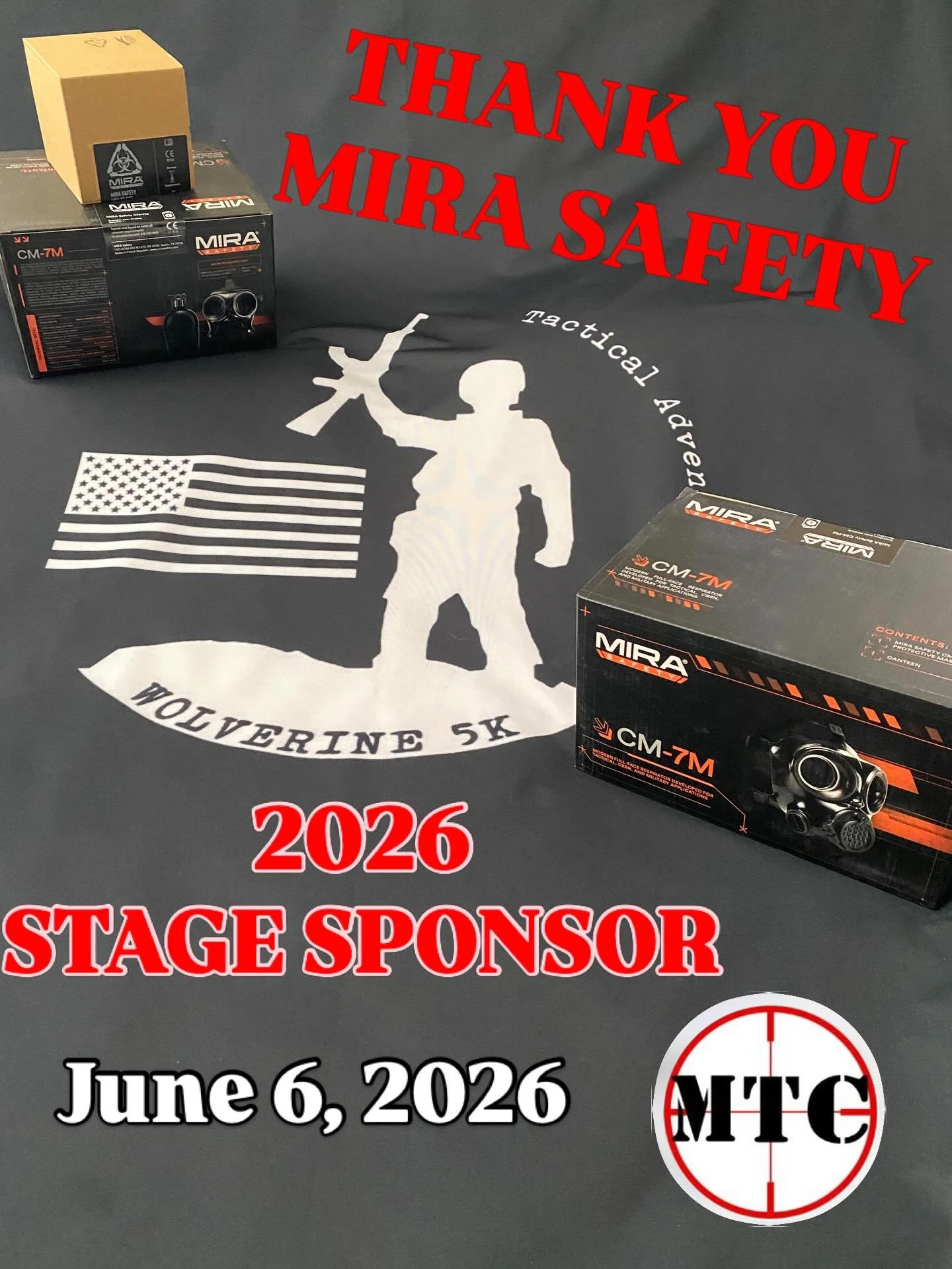 A huge thank you to Mira Safety for stage sponsoring the Wolverine 5K Tactical Adventure Race again!! June 6, 2026 at Marksmanship Training Center. PS Can&rsquo;t wait to see you guys compete again. @mirasafety @marksmanship_training_center