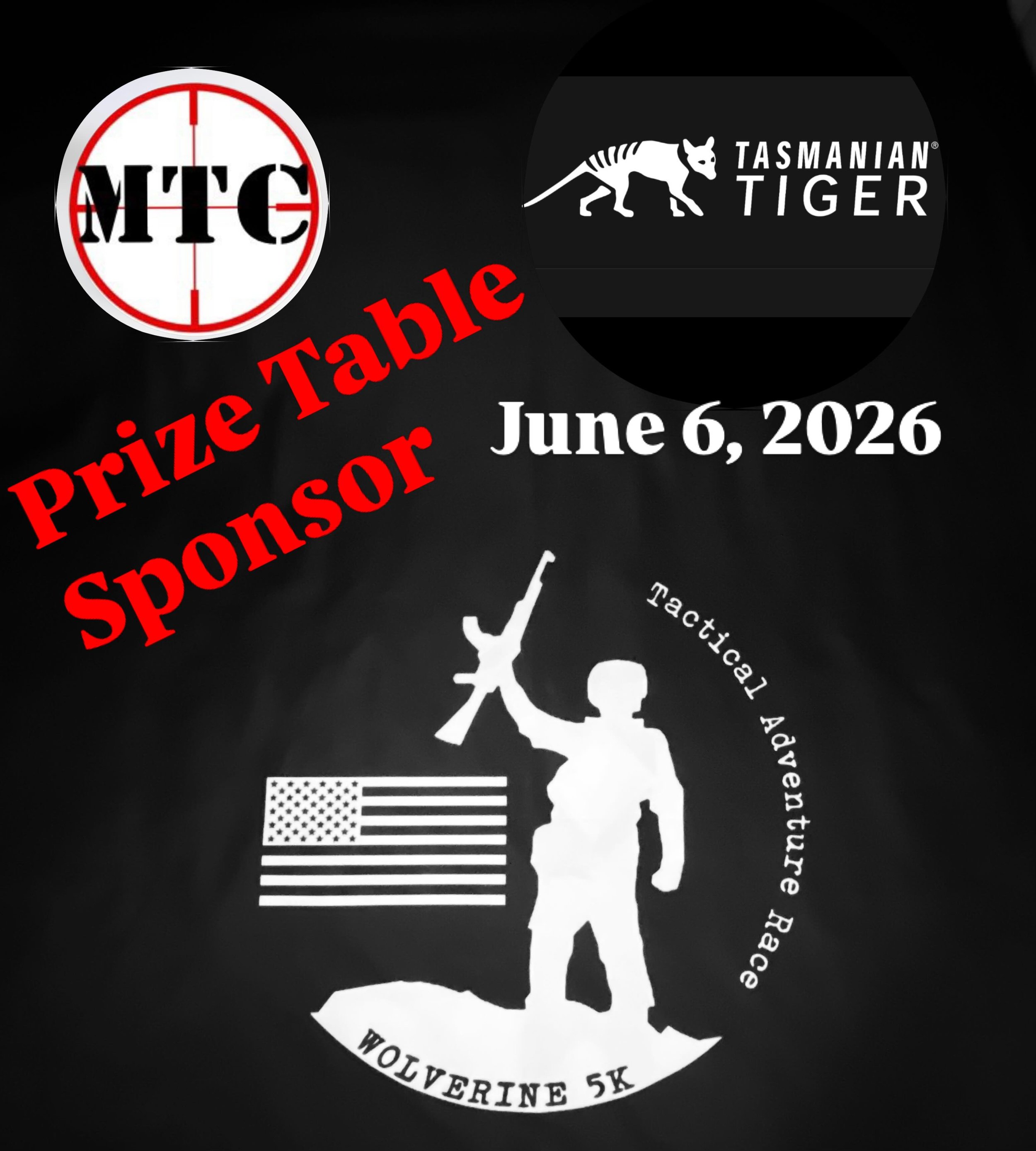 Thank you Tasmanian Tiger for the prize donation to our Wolverine 5K Tactical Adventure Race. June 6, 2026 at Marksmanship Training Center. @tasmaniantiger_gear @marksmanship_training_center @tasmaniantigerusa