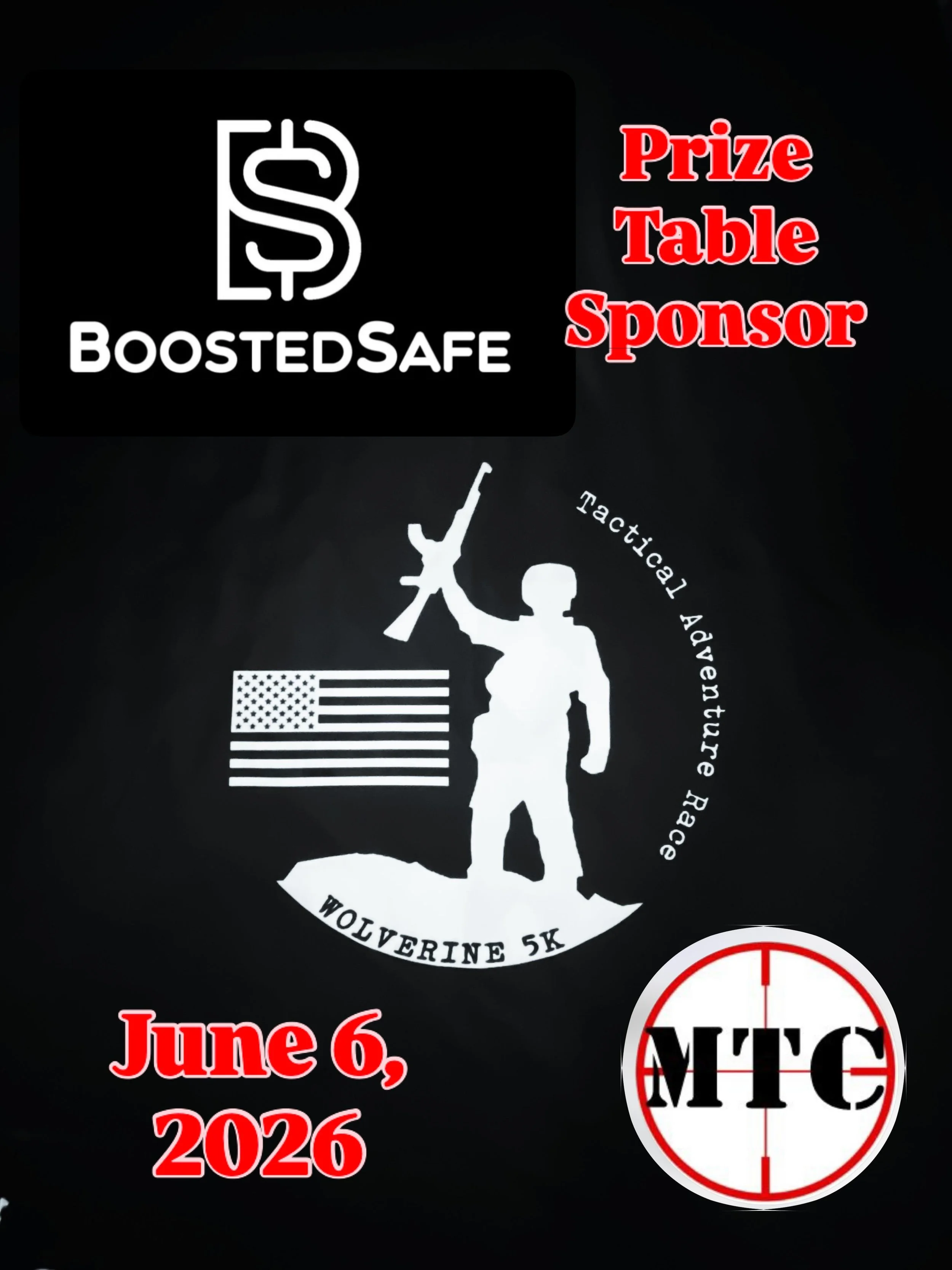 Thank you Boosted Safe for supporting the 11th annual Wolverine 5K Tactical Adventure Race. Marksmanship Training Center. June 6, 2026. @boostedsafe @marksmanship_training_center