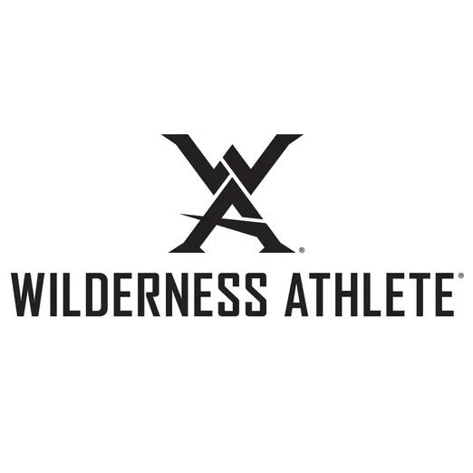 Wilderness Athlete logo with a stylized W and A in black, and the words Wilderness Athlete beneath the logo.