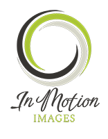 Logo with circular design and the words 'In Motion Images' beneath it.