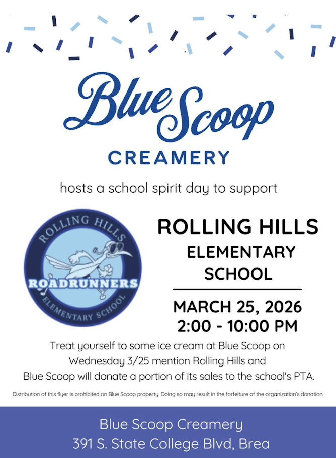 Blue Scoop Creamery School Spirit Day