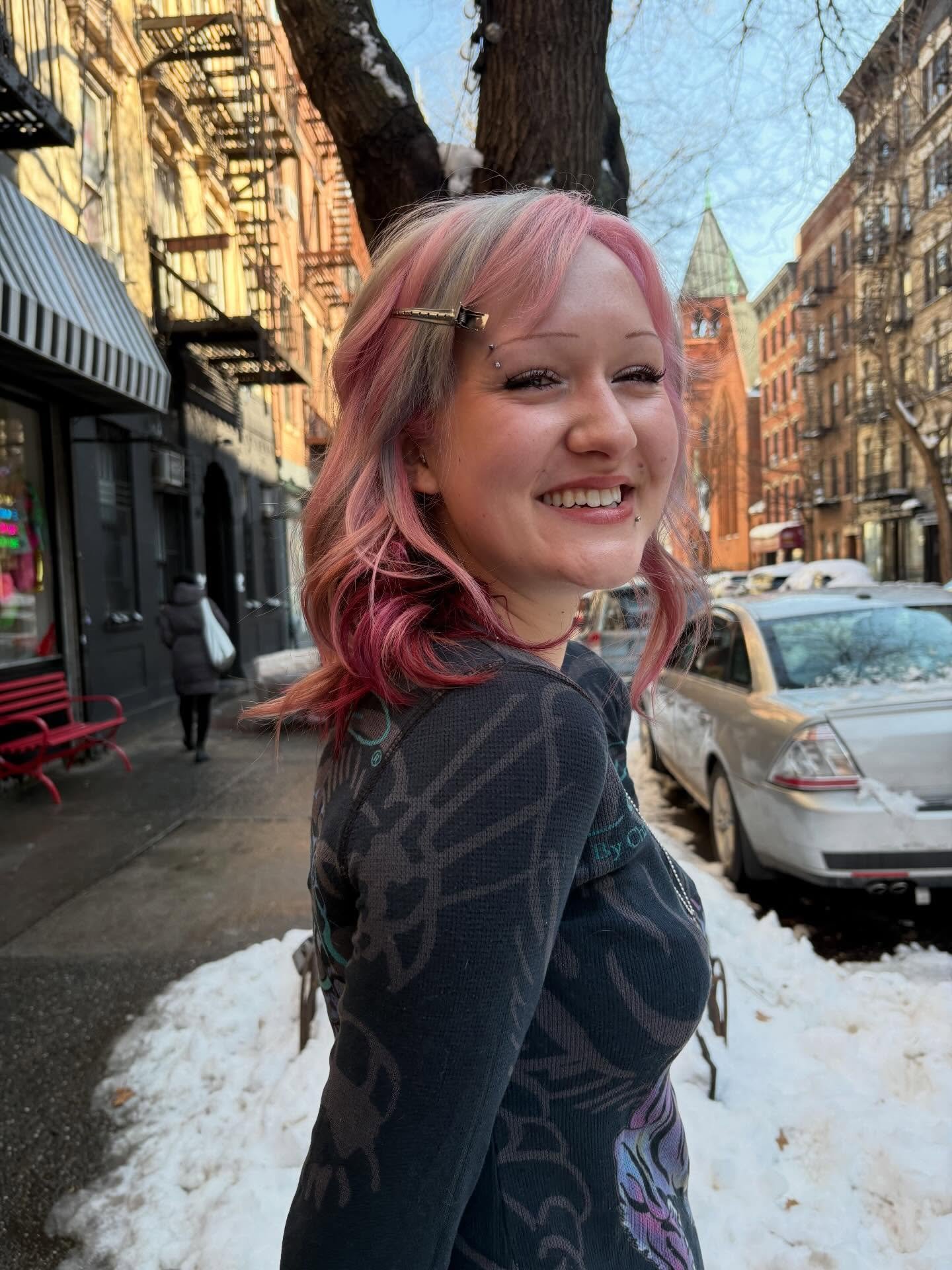 Check out Madeline in VOGUE!! Come get your unexpected highlights.  @madelinedyed @voguemagazine @kevin.murphy #eastvillagenyc #vogue #alternativehair #haircolor