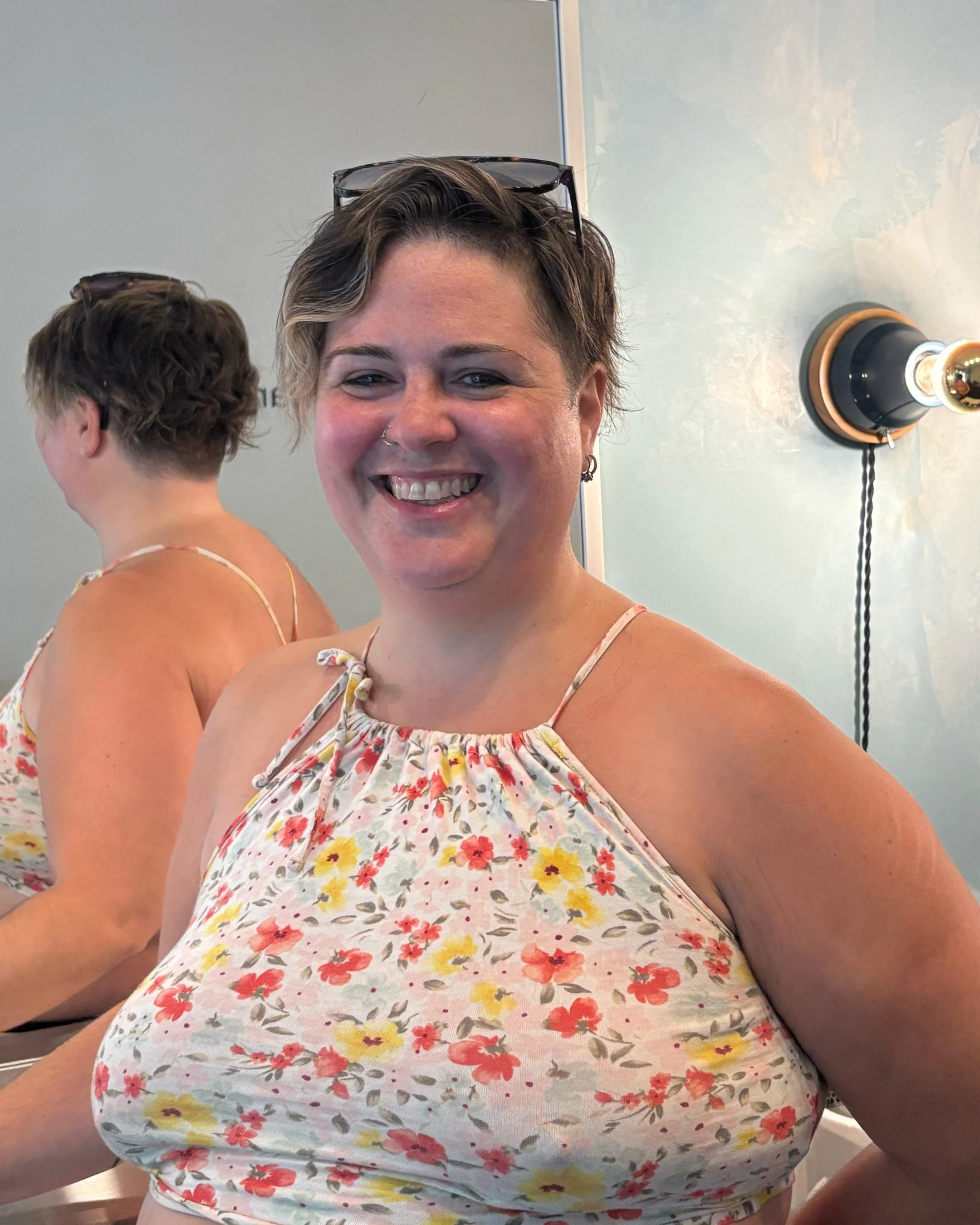 Michelle, master hair stylist at Whistle Salon in NYC's East Village, photographed in the salon