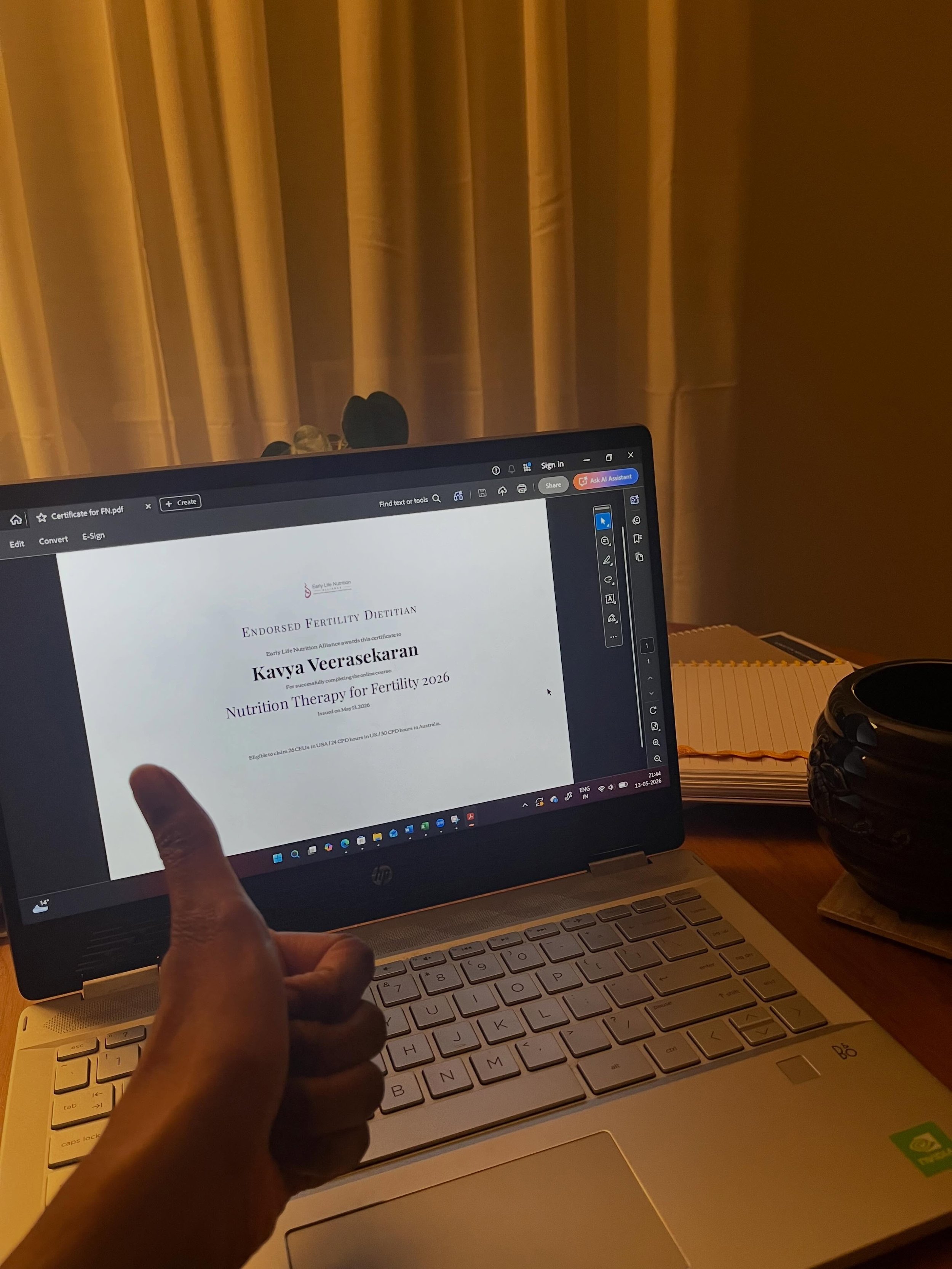 So excited to share that I&rsquo;ve completed the Nutrition Therapy for Fertility 2026 course and am now an &ldquo;Endorsed Fertility Dietitian&rdquo; through @earlylifenutritionalliance ! 

This course has been an incredible opportunity to expand my