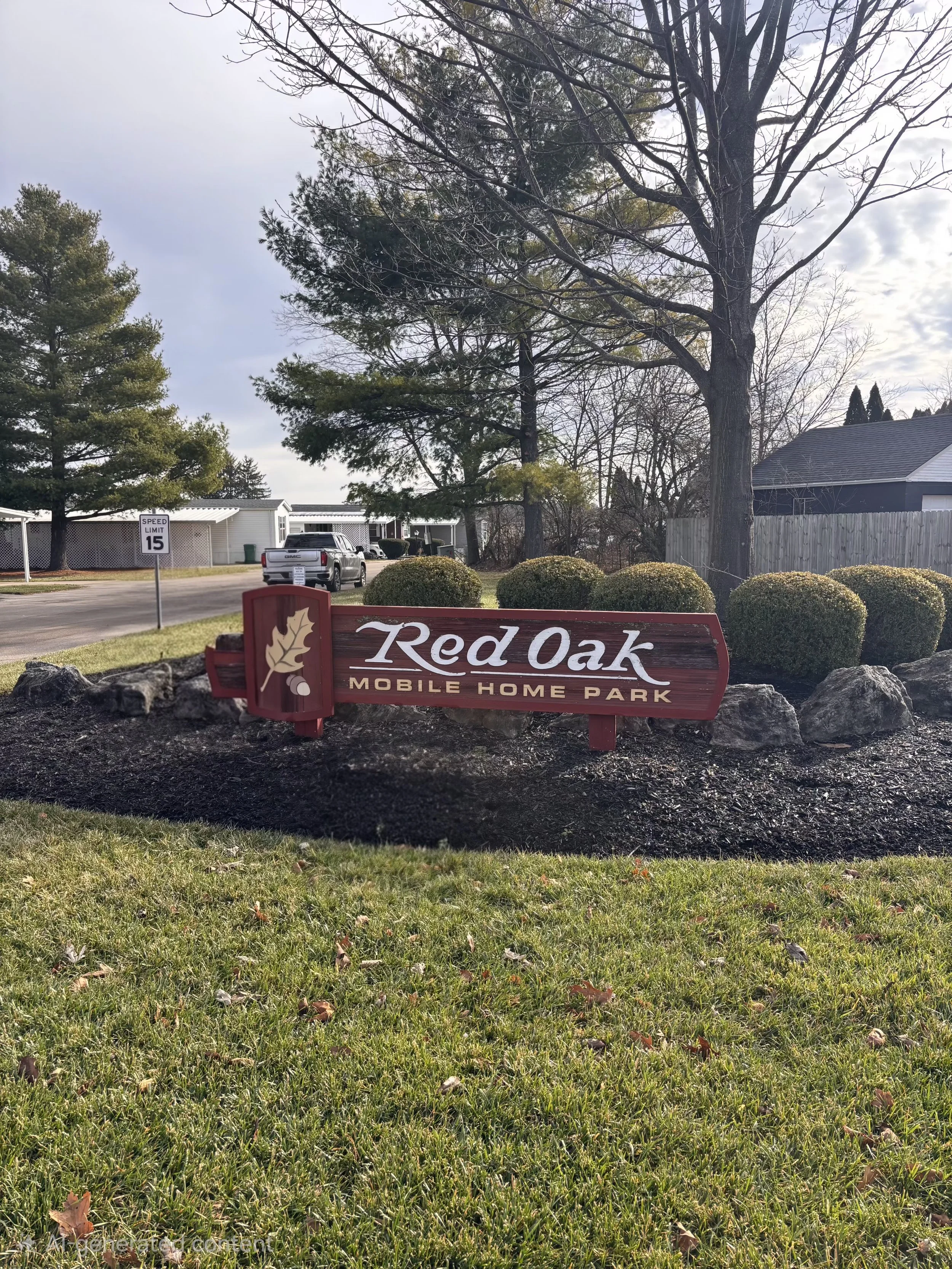 Red Oak Mobile Home Park entrance sign in Fairborn Ohio