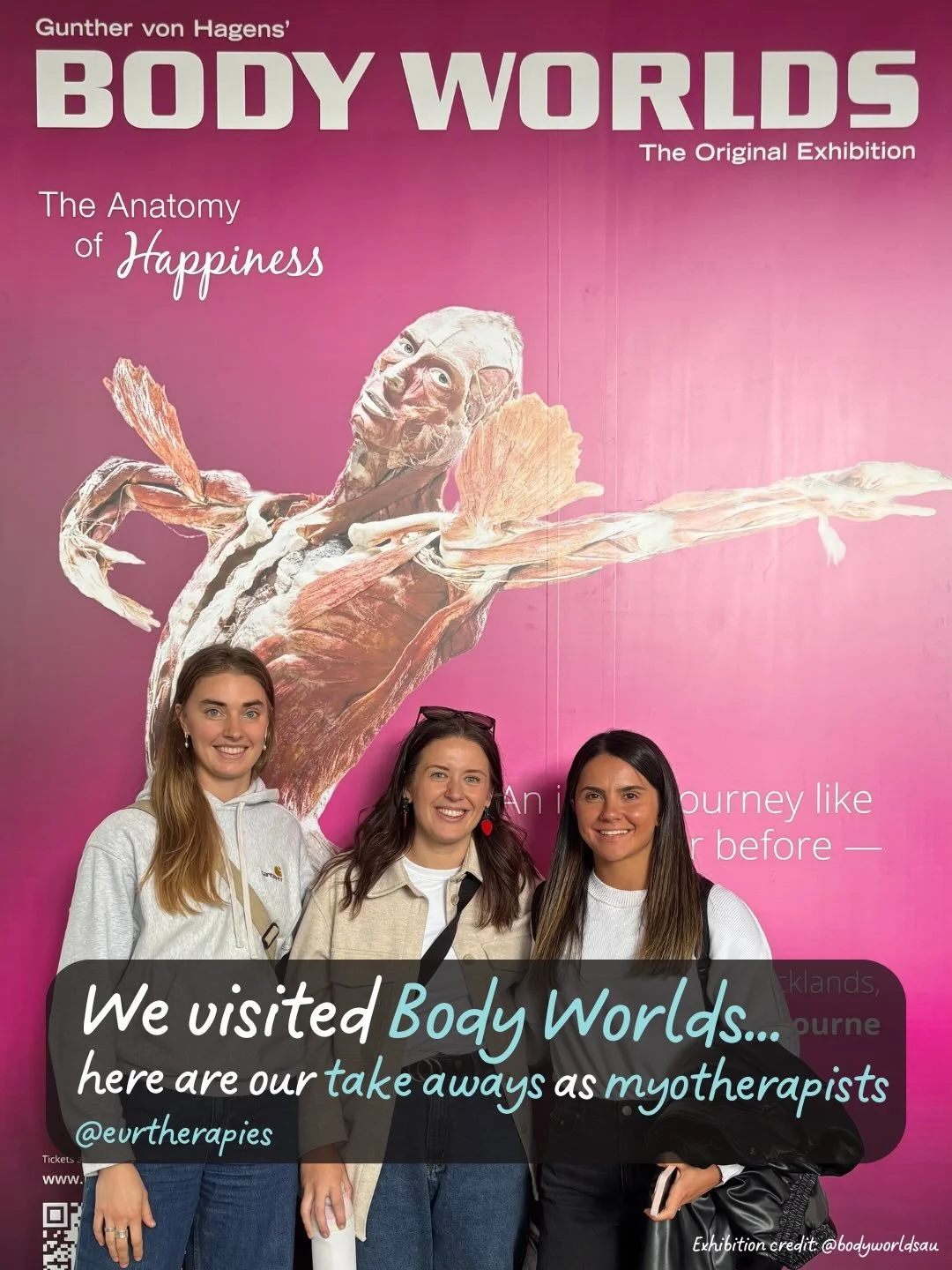 Our myotherapy team had an excursion to the amazing @bodyworldsau exhibition in Docklands recently, and we are still blown away! 
Body Worlds is a real anatomical specimen experience, and here are our top take aways from the visit:

💪When you ask us
