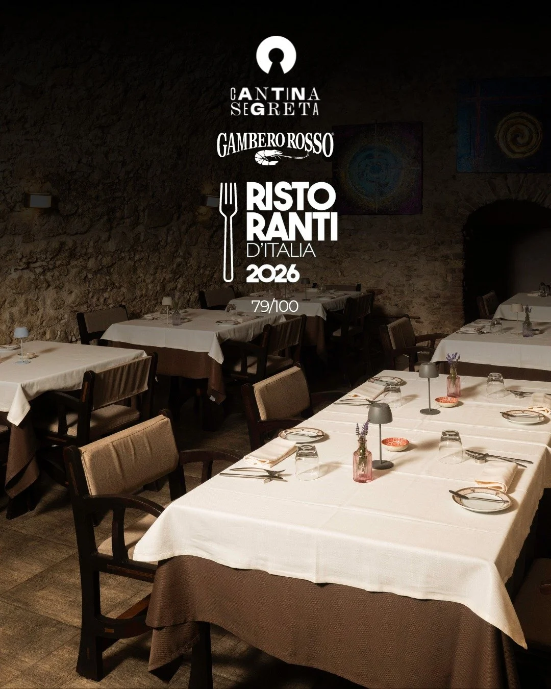 Quattro mesi fa non lo sapevamo.
Non lo sapeva la nostra squadra.

Lo abbiamo scoperto dopo, quasi per caso:Cantina Segreta era stata inserita nella guida Ristoranti d&rsquo;Italia del Gambero Rosso, con 1 Forchetta.

Nessuna candidatura.
Nessuna att