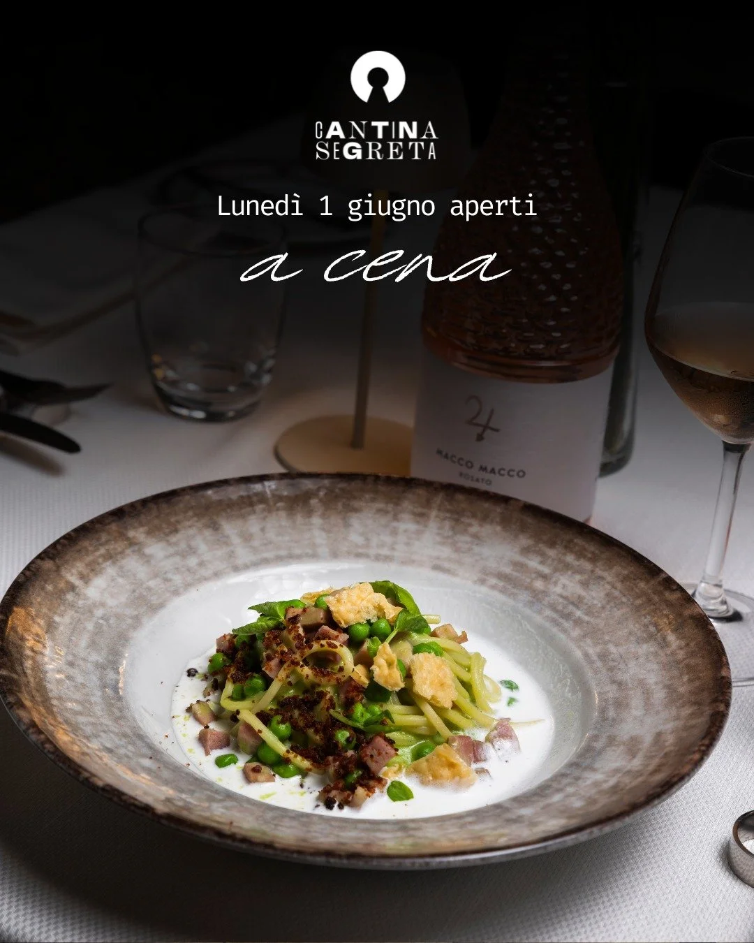 Luned&igrave; 1 giugno saremo aperti a cena.

Un&rsquo;occasione in pi&ugrave; per fermarsi a tavola, tra cucina, vini e il tempo giusto da dedicare all&rsquo;esperienza. 

&mdash;- 

📍 Via Guglielmo Vacca, 15 - Eboli (SA)
📞 Prenota ora: 379 105199