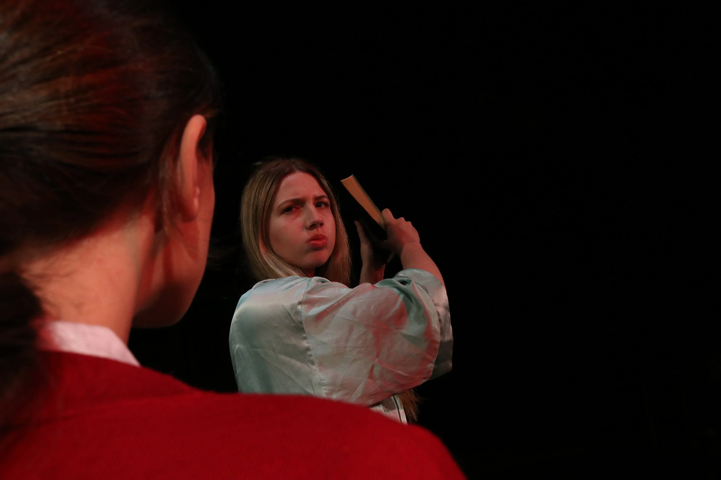 From a photoshoot promoting "Carrie", Mar 2022.

Client: Off Off Broadway (University of South Carolina)
Actors (left to right): Haleigh Millwood, Lindsey Pritchard