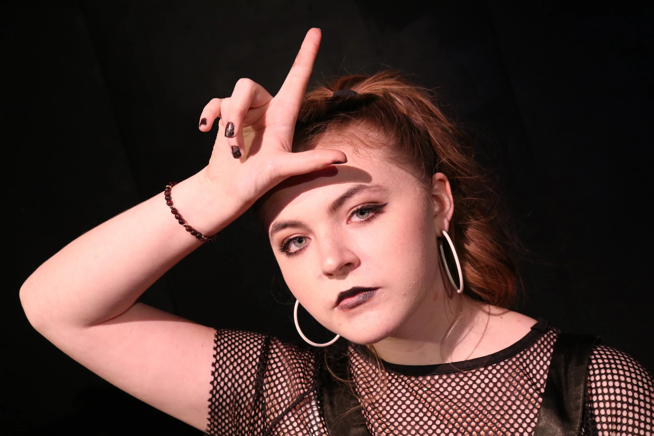 From a photoshoot promoting "Carrie", Mar 2022. Kris the bully.

Client: Off Off Broadway (University of South Carolina)
Actor: Madeline Gore