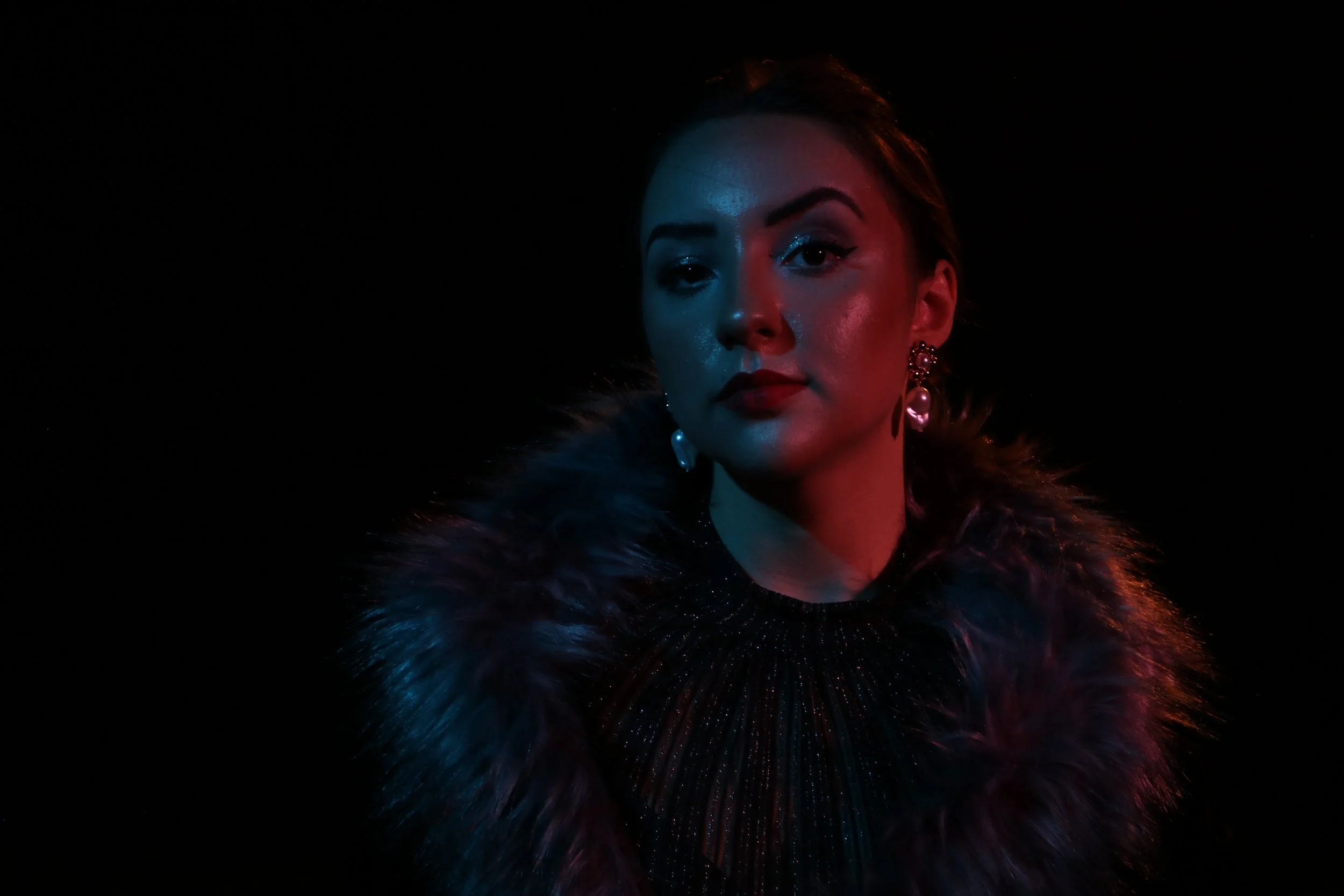 From a photoshoot promoting "Chicago", Apr 2023.  Go-To-Hell Kitty

Client: Off Off Broadway (University of South Carolina)
Actor: Sofia Randazzo