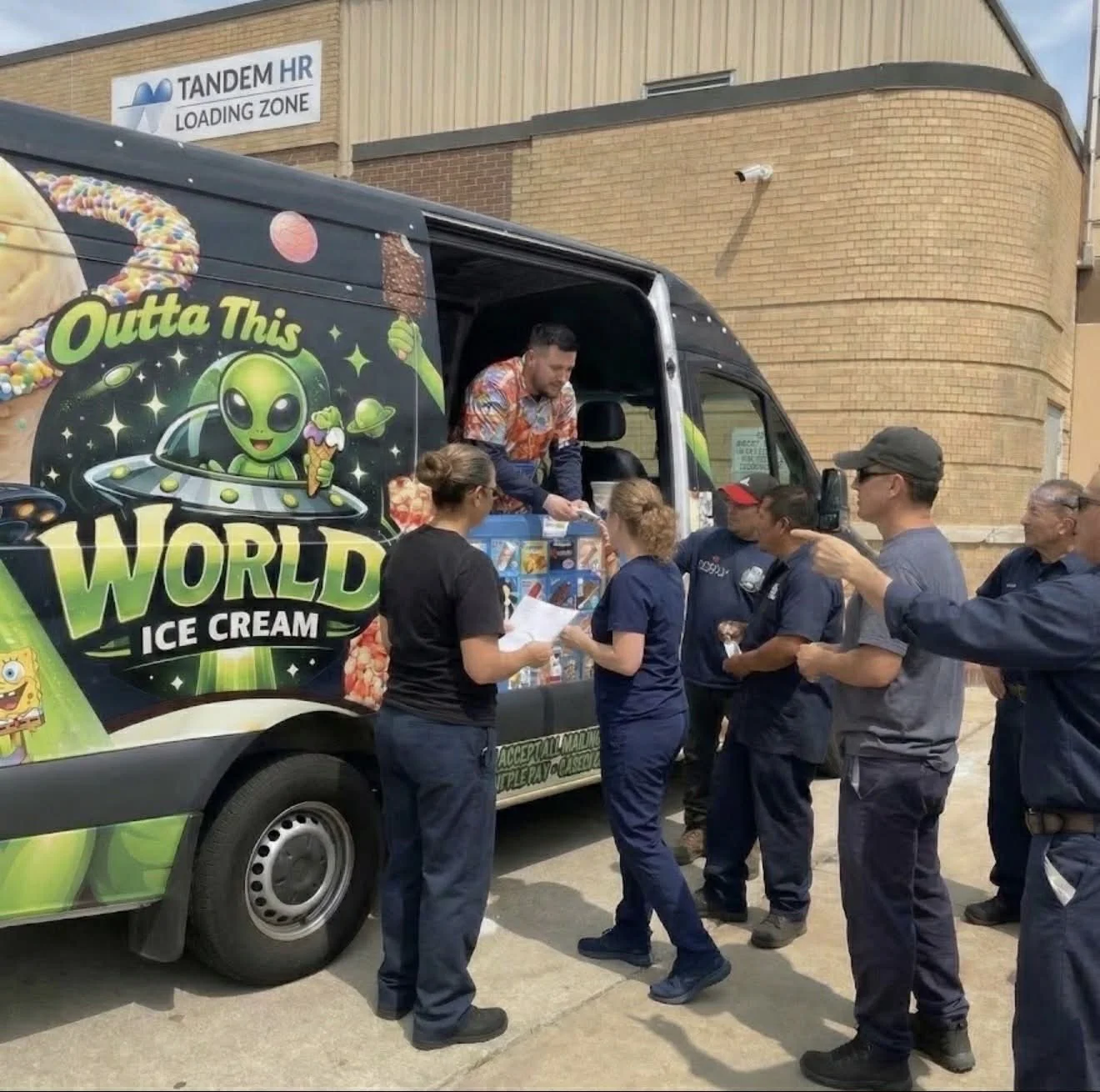 outta this world ice cream truck serving customers at event in St Louis missouri