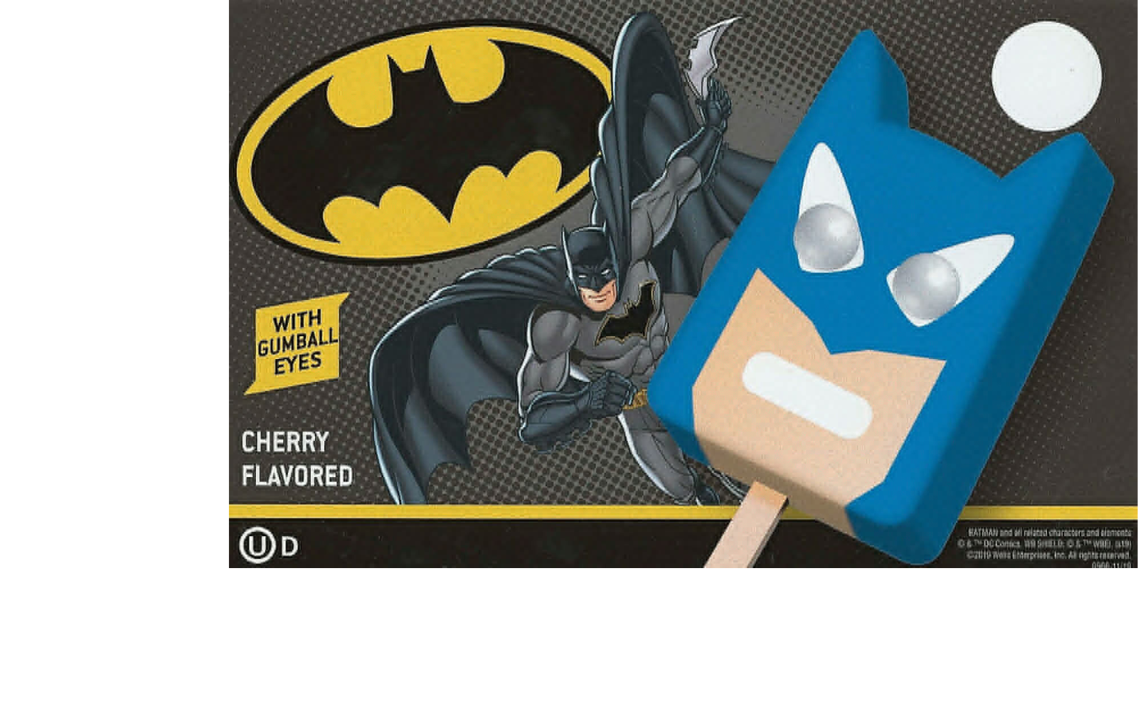 cherry flavored bat man face bar